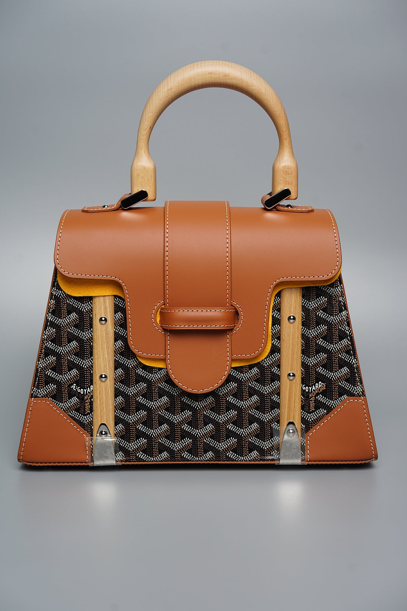 Goyard Saigon PM Handle Bag in Black/Brown Shw (Brand New)
