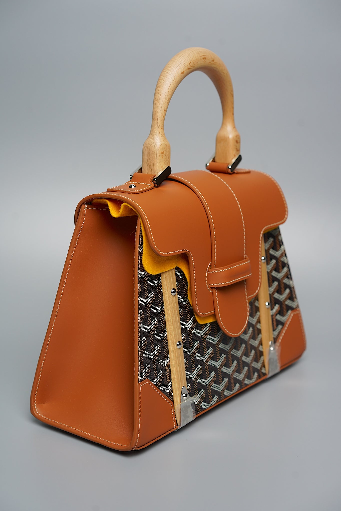Goyard Saigon PM Handle Bag in Black/Brown Shw (Brand New)