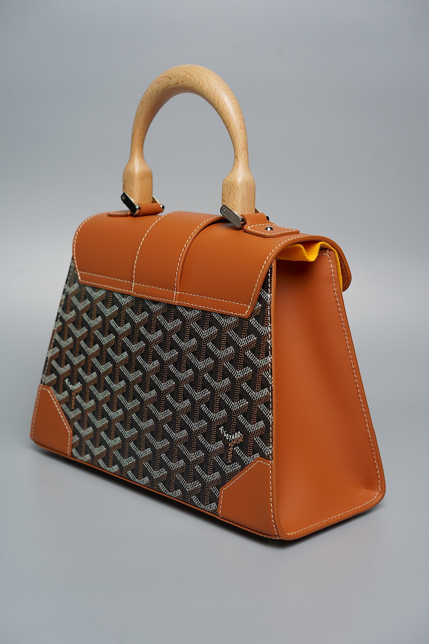 Goyard Saigon PM Handle Bag in Black/Brown Shw (Brand New)