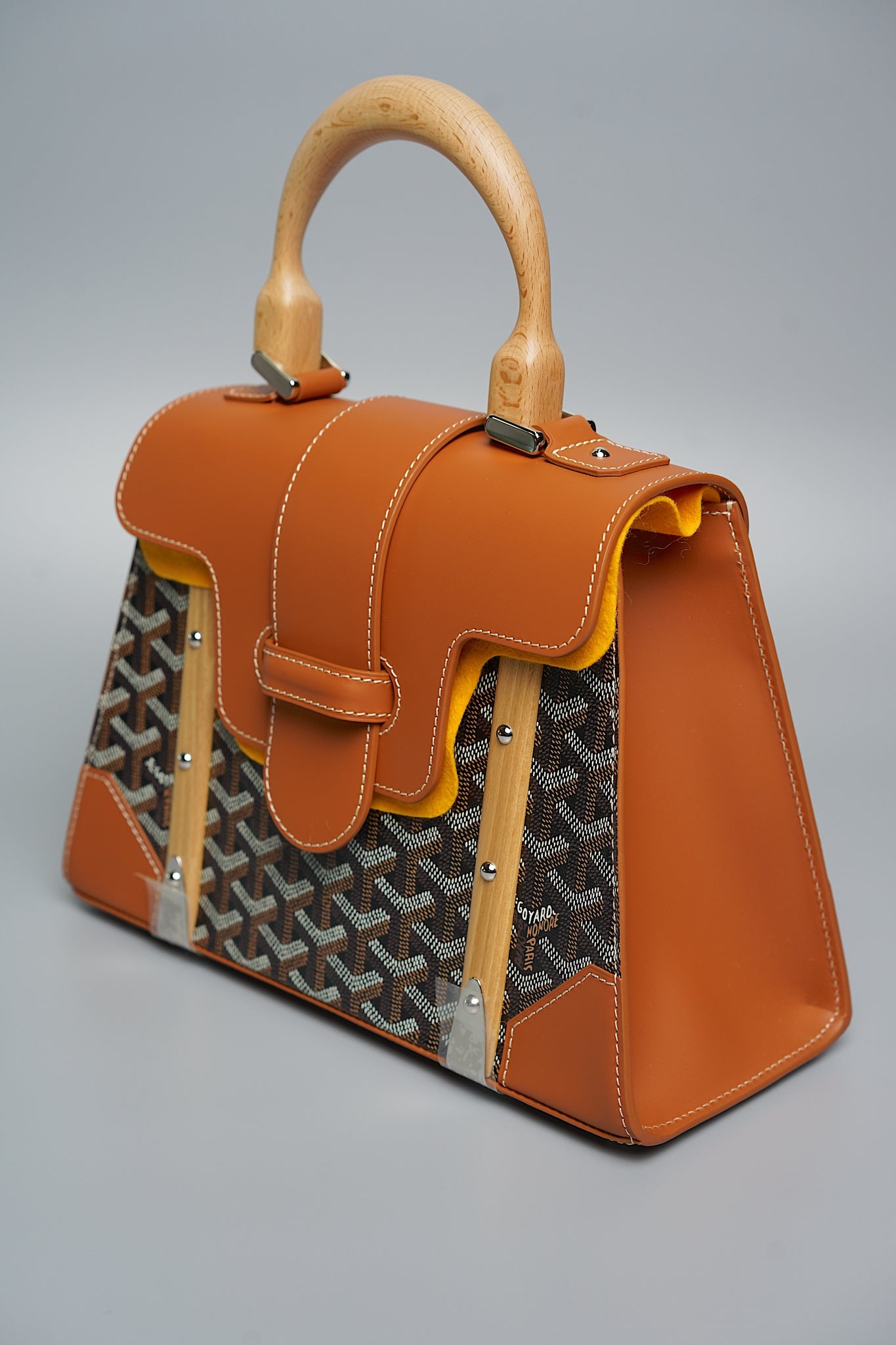 Goyard Saigon PM Handle Bag in Black/Brown Shw (Brand New)