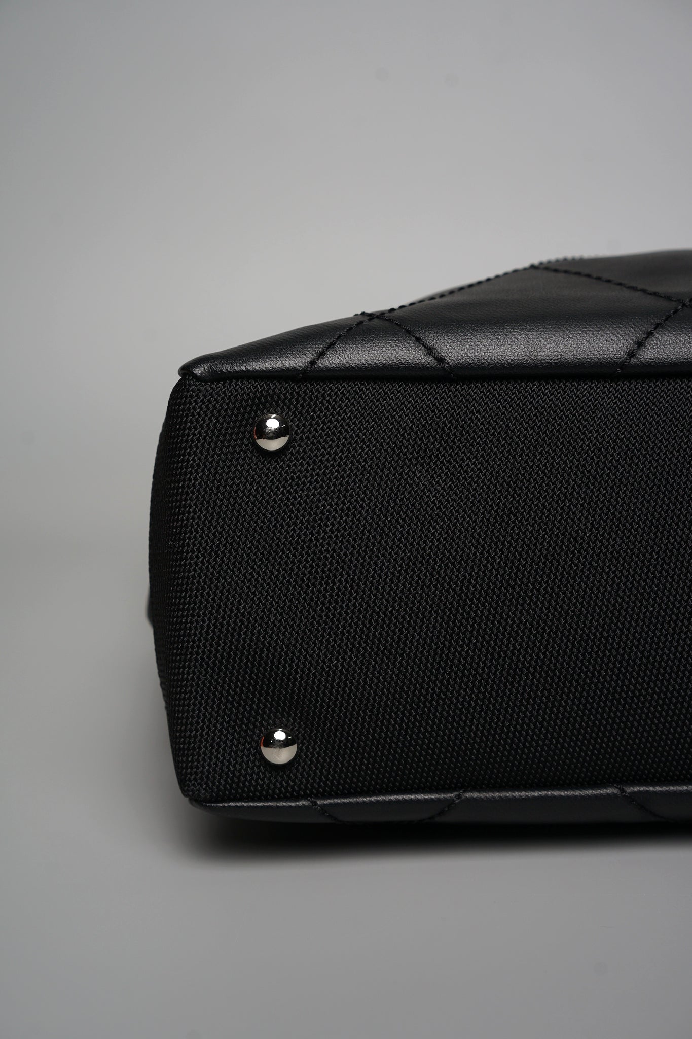 Chanel Biarritz Tote Quilted Coated Canvas in Black Shw