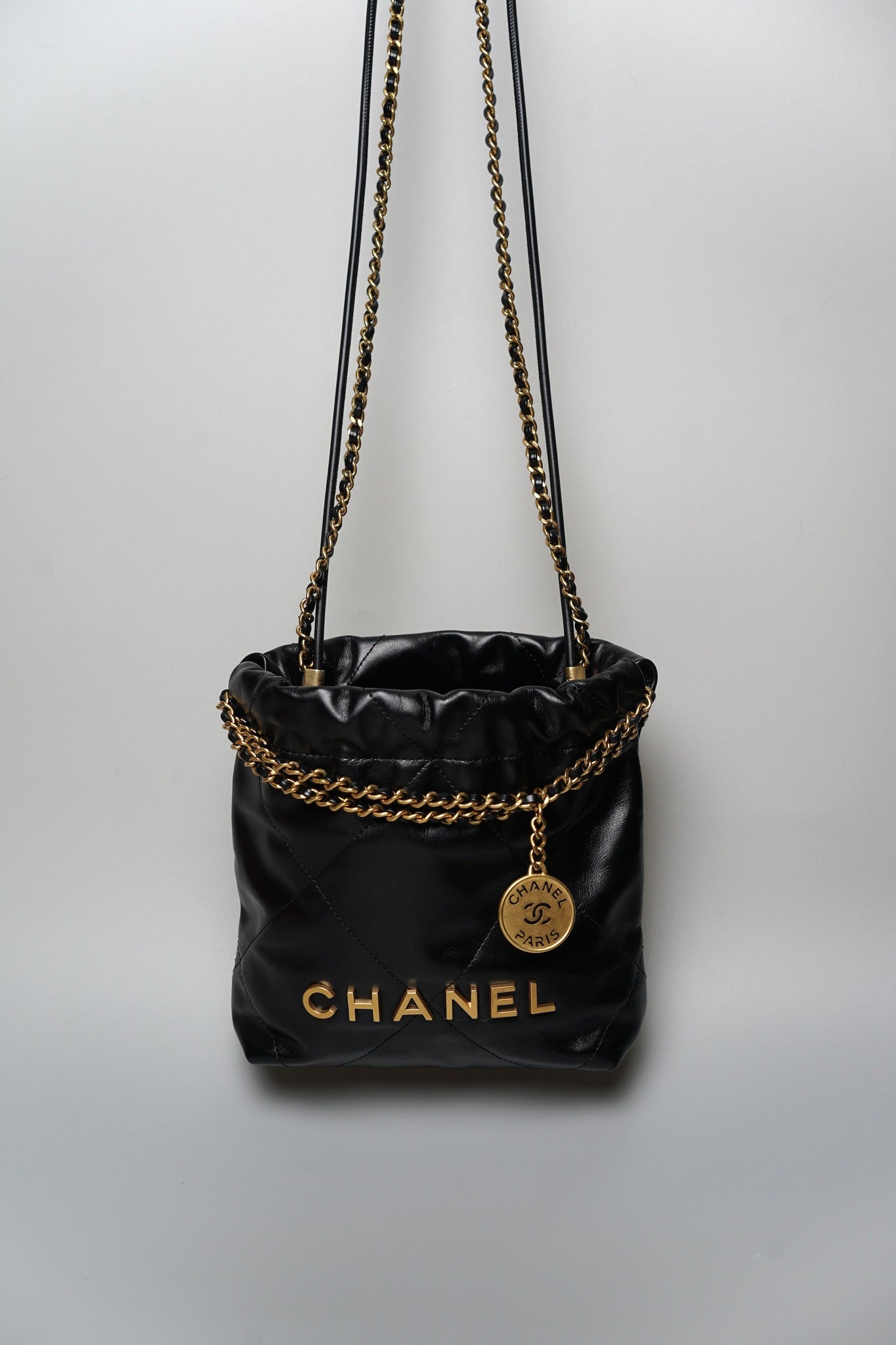 Chanel 22 Mini Hobo Bag in Black Bghw