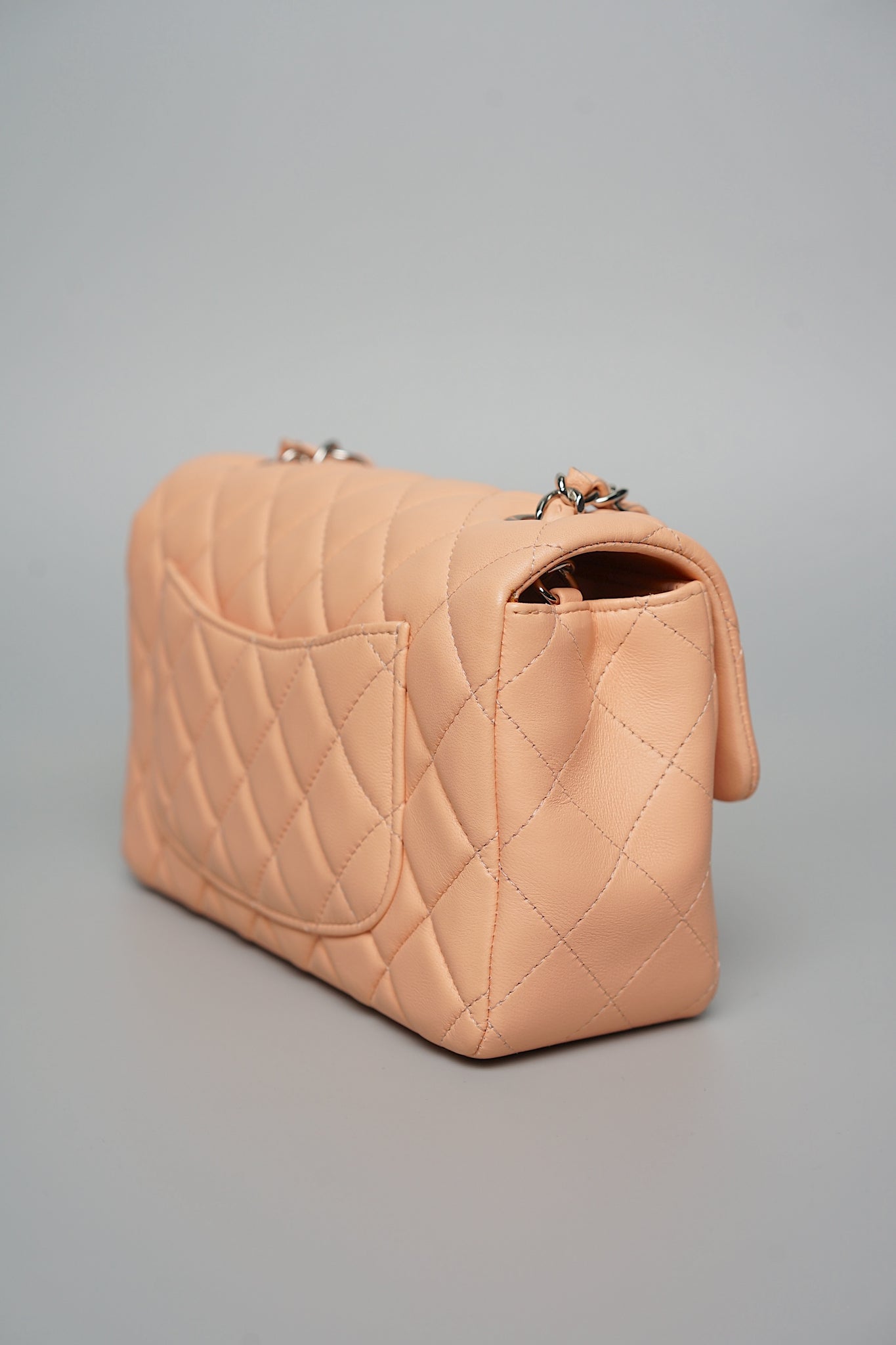 Chanel Mini Flap Bag in Peach Lambskin Shw