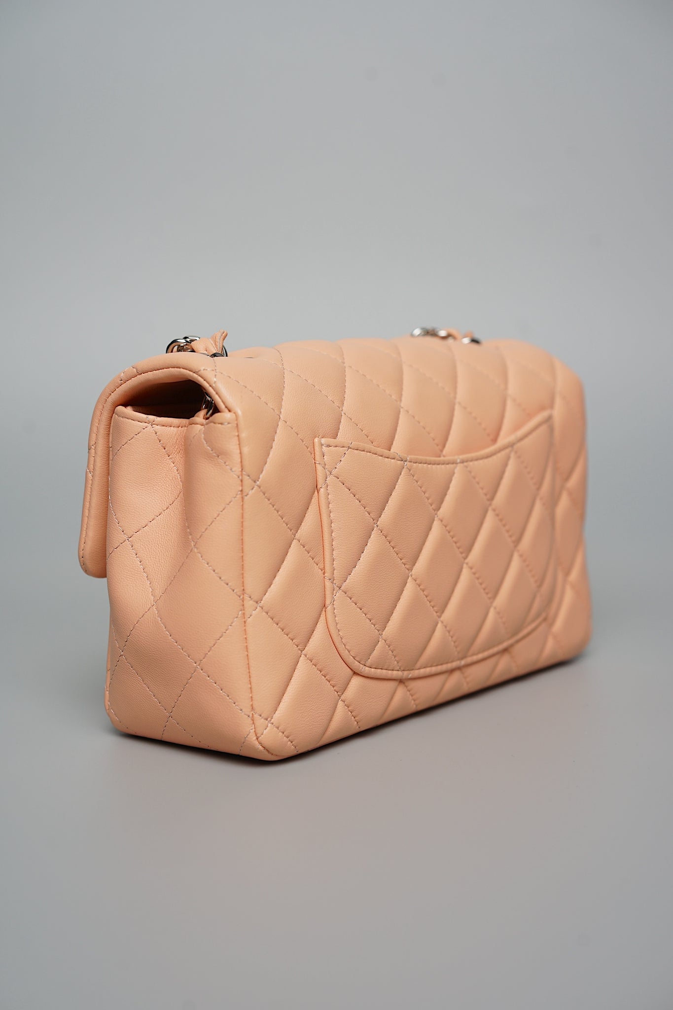 Chanel Mini Flap Bag in Peach Lambskin Shw