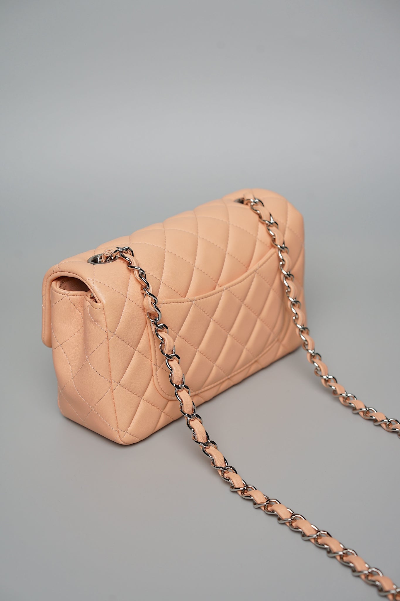 Chanel Mini Flap Bag in Peach Lambskin Shw