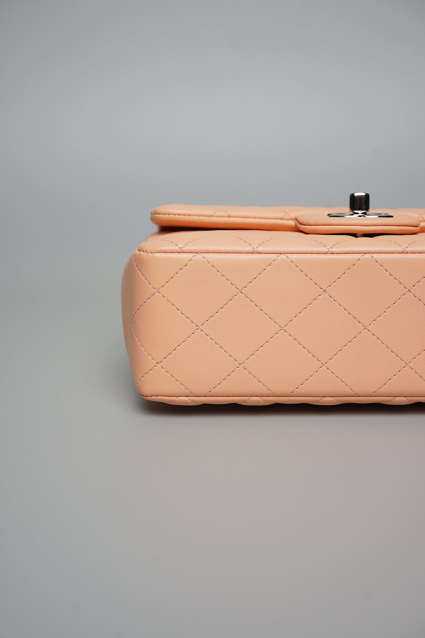 Chanel Mini Flap Bag in Peach Lambskin Shw