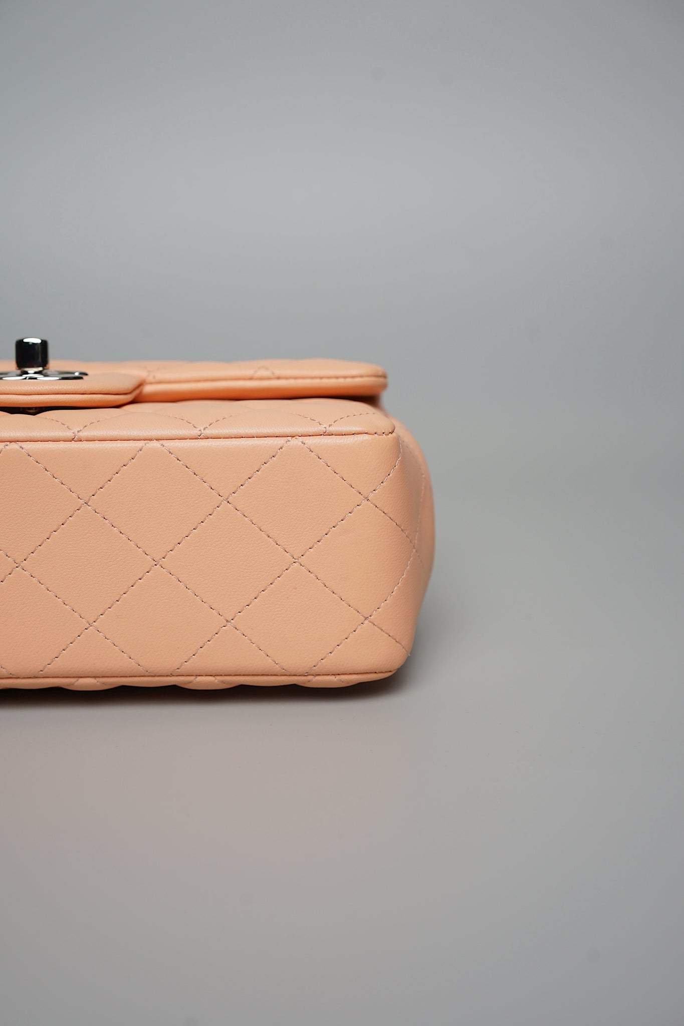 Chanel Mini Flap Bag in Peach Lambskin Shw