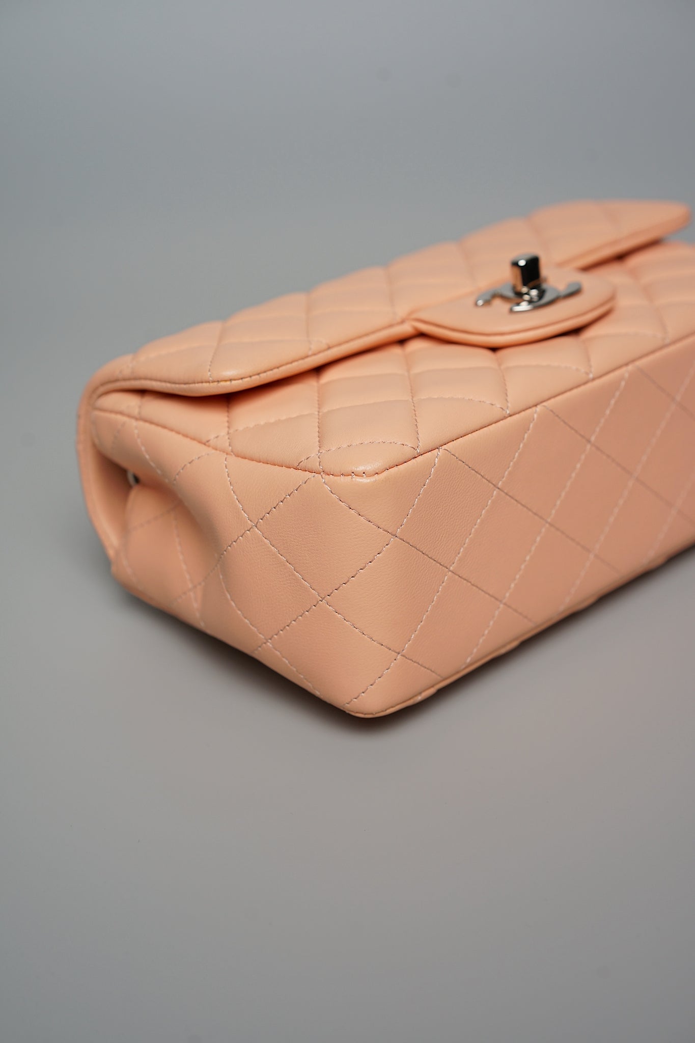 Chanel Mini Flap Bag in Peach Lambskin Shw
