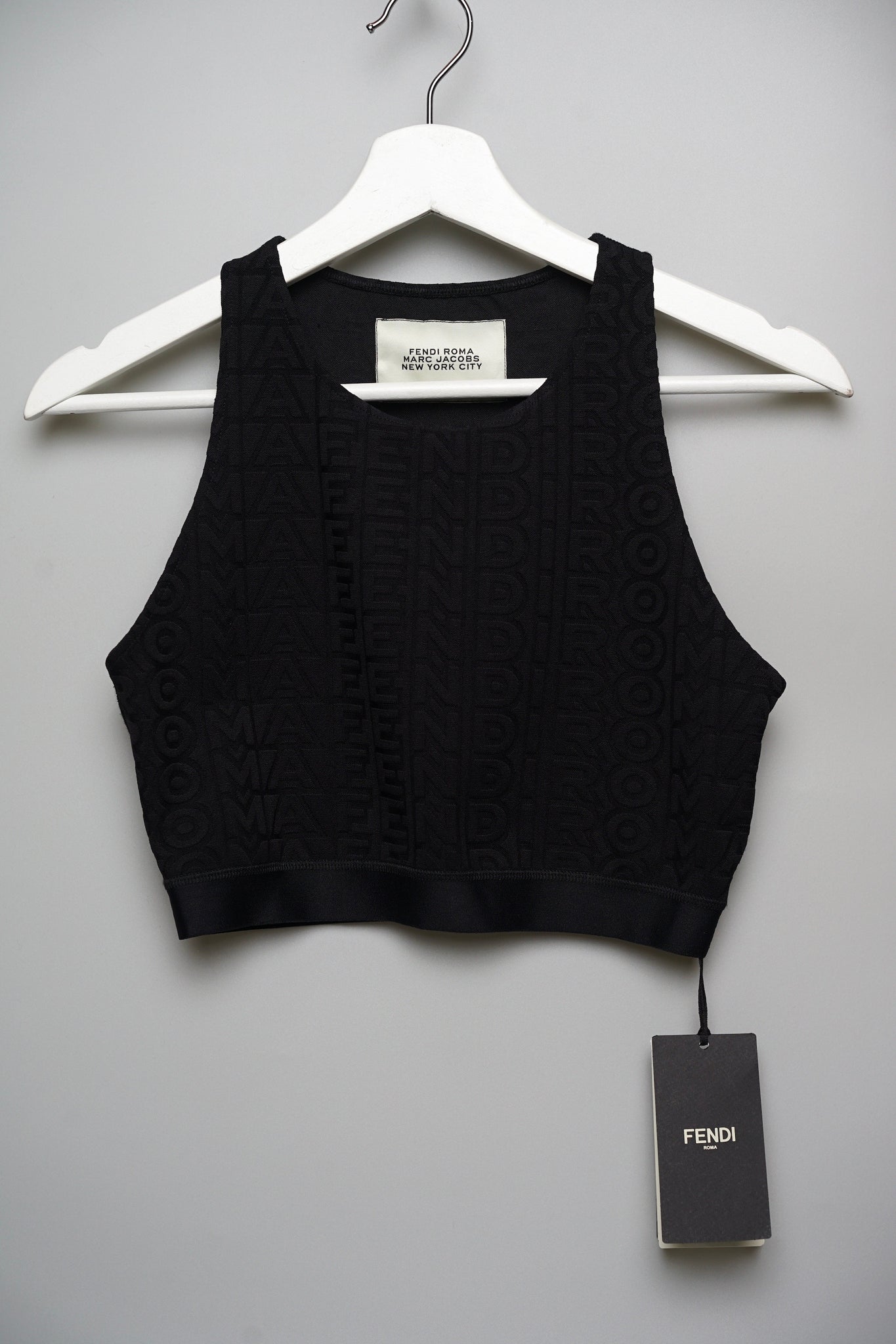 Fendi Jacquard Top Logo in Black Size L (Brand New)