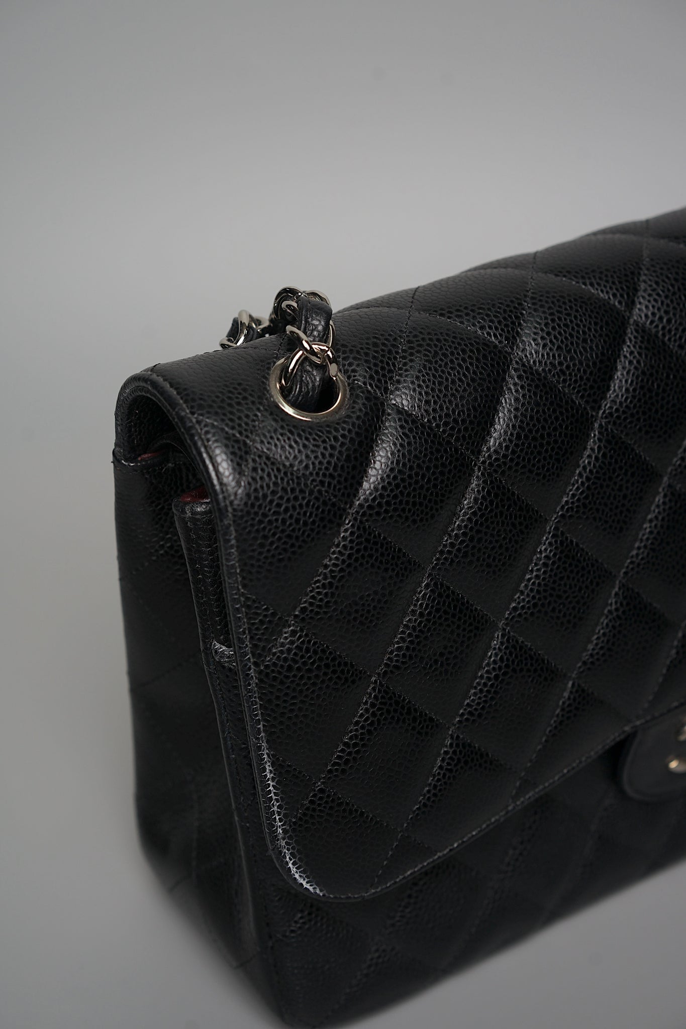 Chanel Jumbo Double Flap in Black Caviar Shw