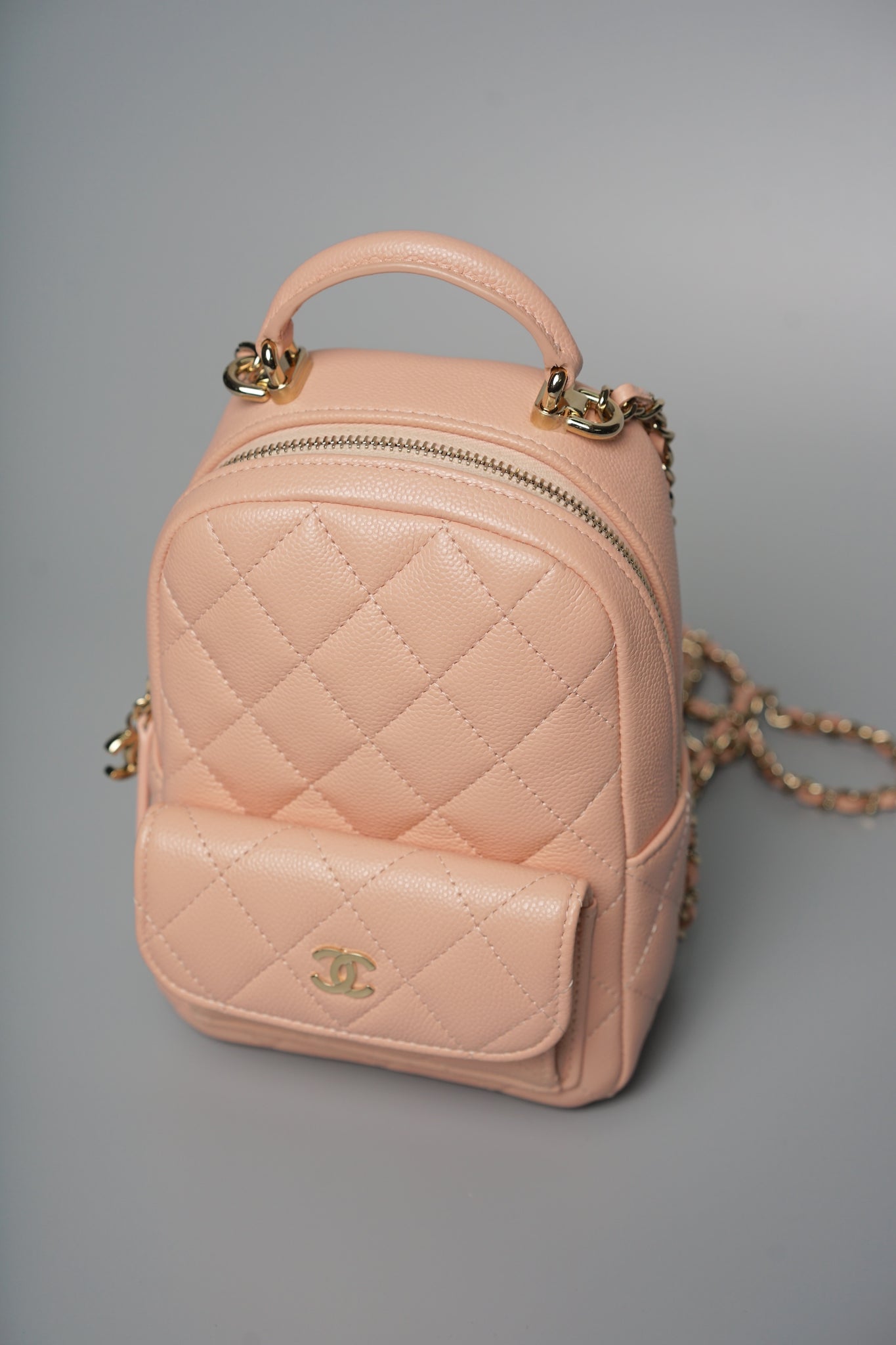 Chanel 24C Mini Backpack in Pink Caviar Lghw