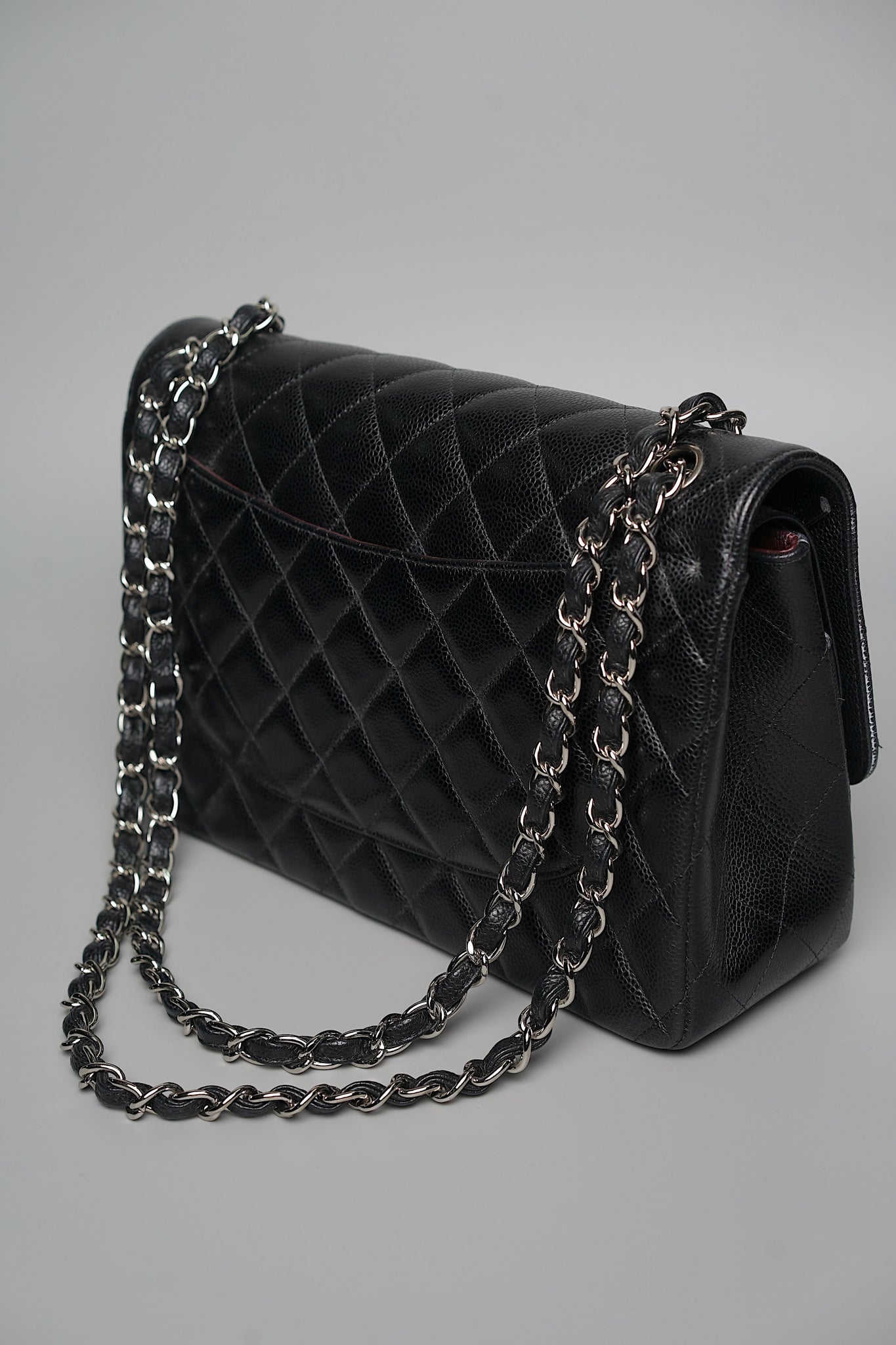 Chanel Jumbo Double Flap in Black Caviar Shw