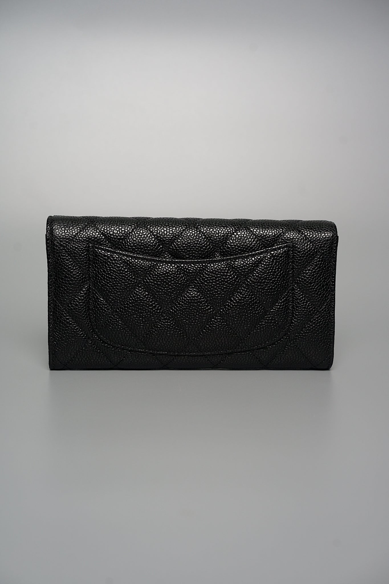 Chanel Classic Long Flap Purse Wallet in Black Caviar Lghw (Brand New)