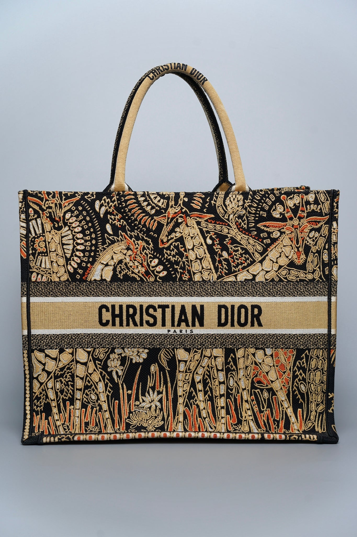 Dior Book Tote in Animals Giraffe Jacquard