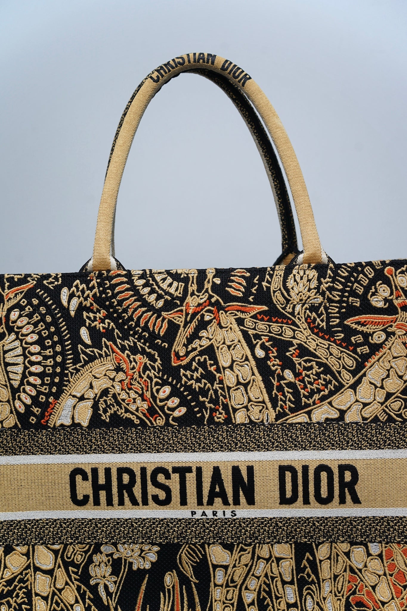 Dior Book Tote in Animals Giraffe Jacquard