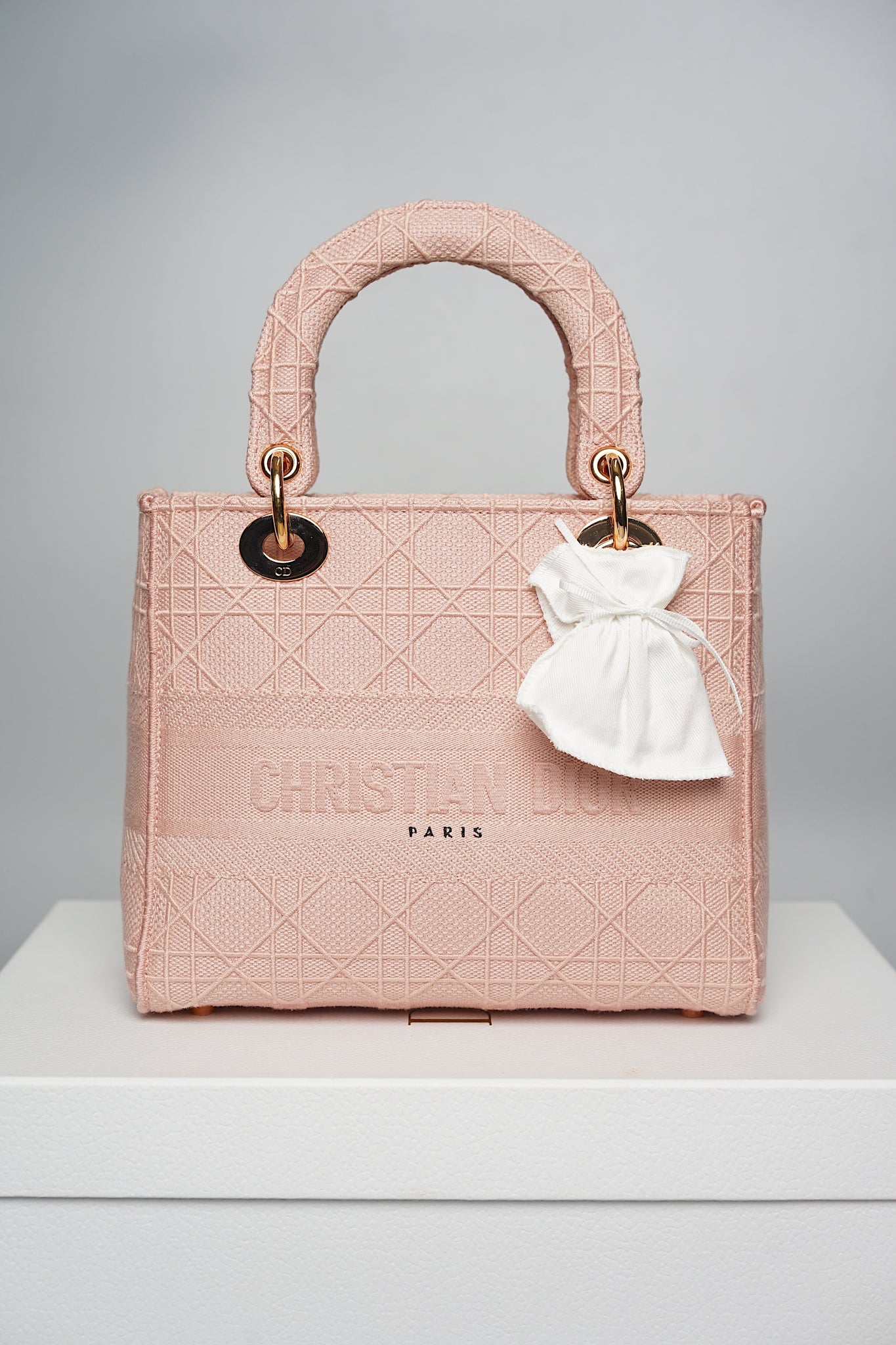 Lady Dior Medium D-Lite Cannage Embroidery in Rosewood Pink Rghw