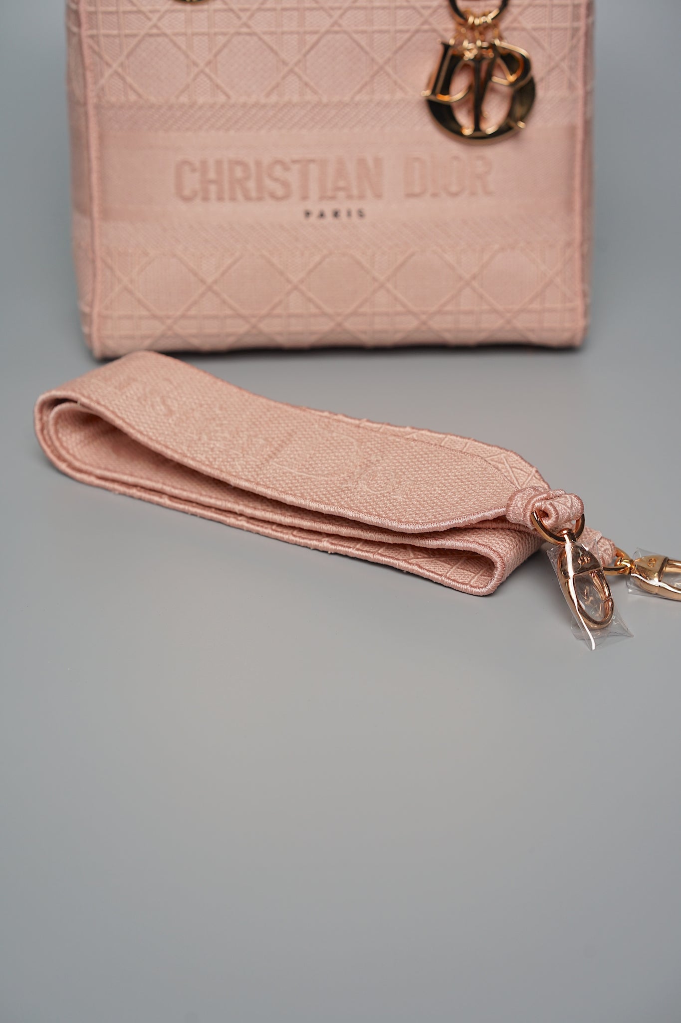 Lady Dior Medium D-Lite Cannage Embroidery in Rosewood Pink Rghw