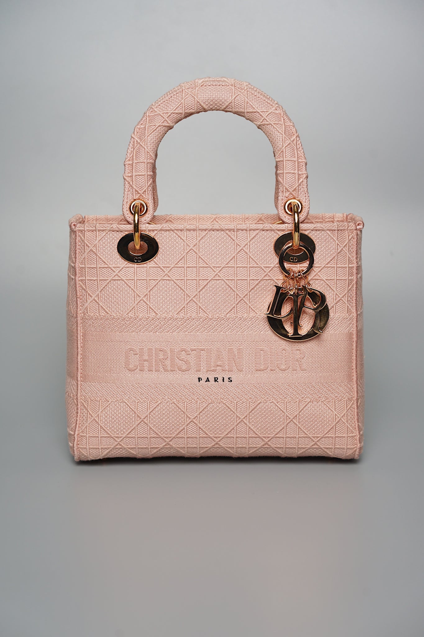 Lady Dior Medium D-Lite Cannage Embroidery in Rosewood Pink Rghw