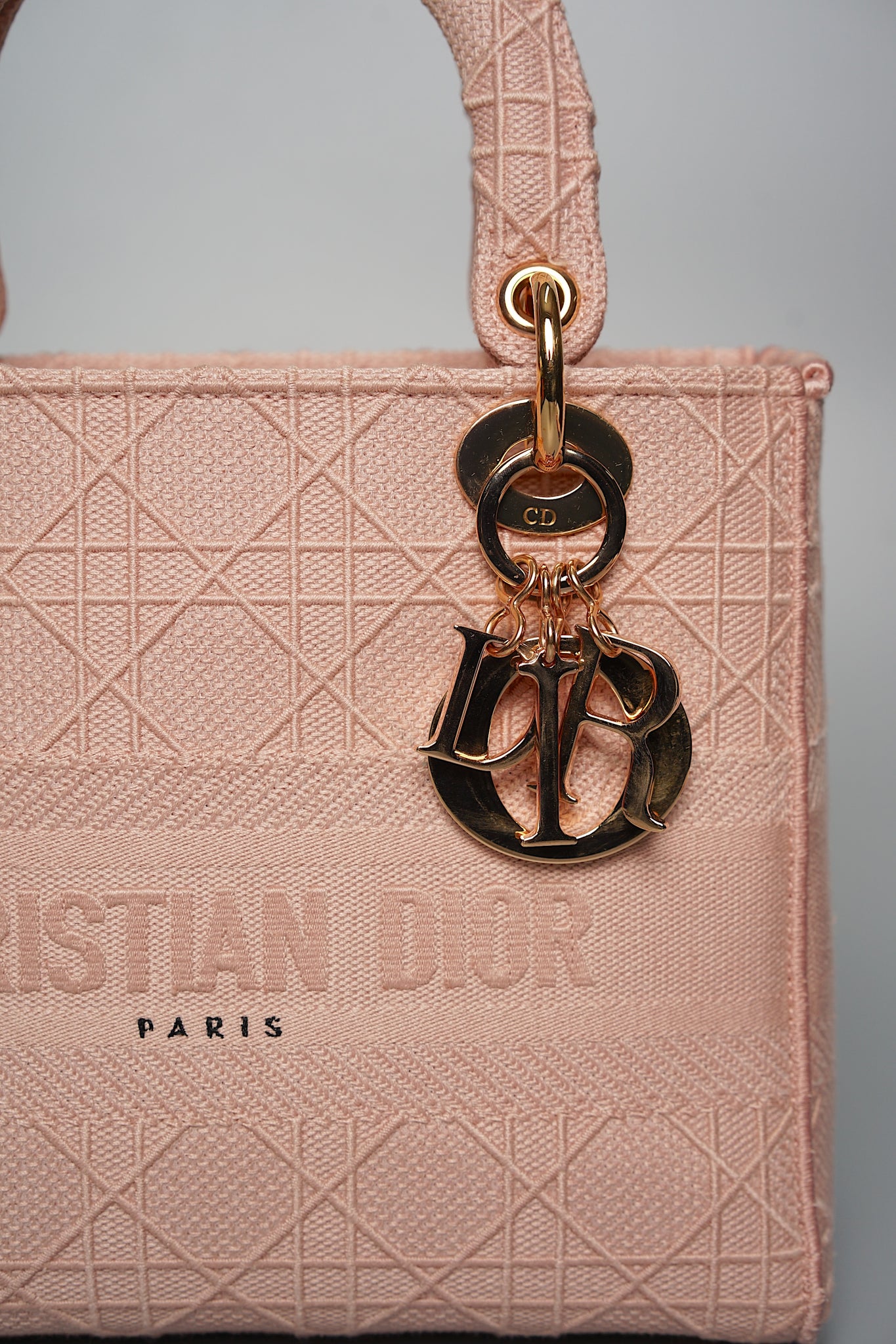 Lady Dior Medium D-Lite Cannage Embroidery in Rosewood Pink Rghw