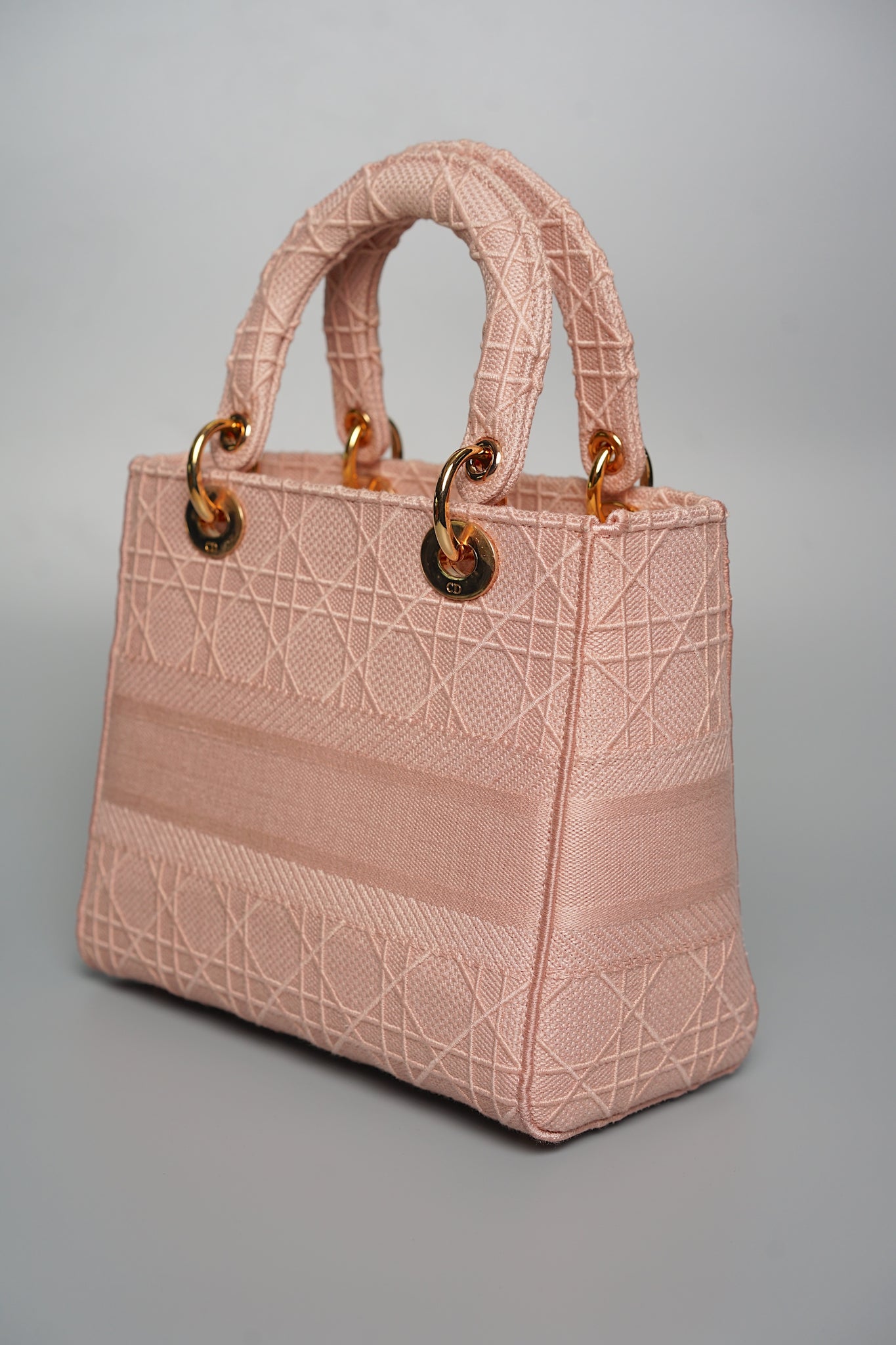 Lady Dior Medium D-Lite Cannage Embroidery in Rosewood Pink Rghw