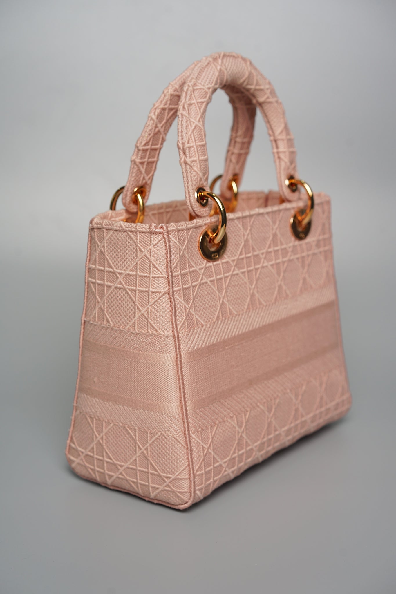 Lady Dior Medium D-Lite Cannage Embroidery in Rosewood Pink Rghw