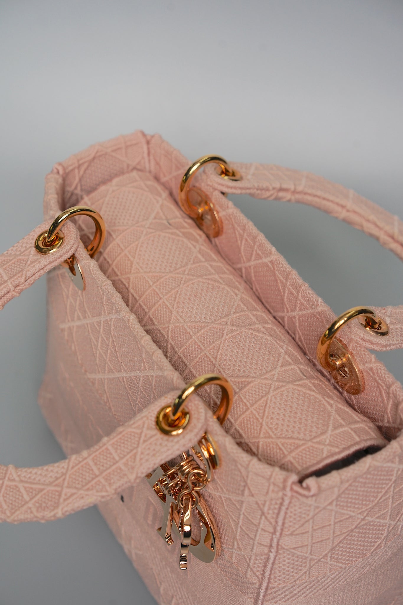 Lady Dior Medium D-Lite Cannage Embroidery in Rosewood Pink Rghw