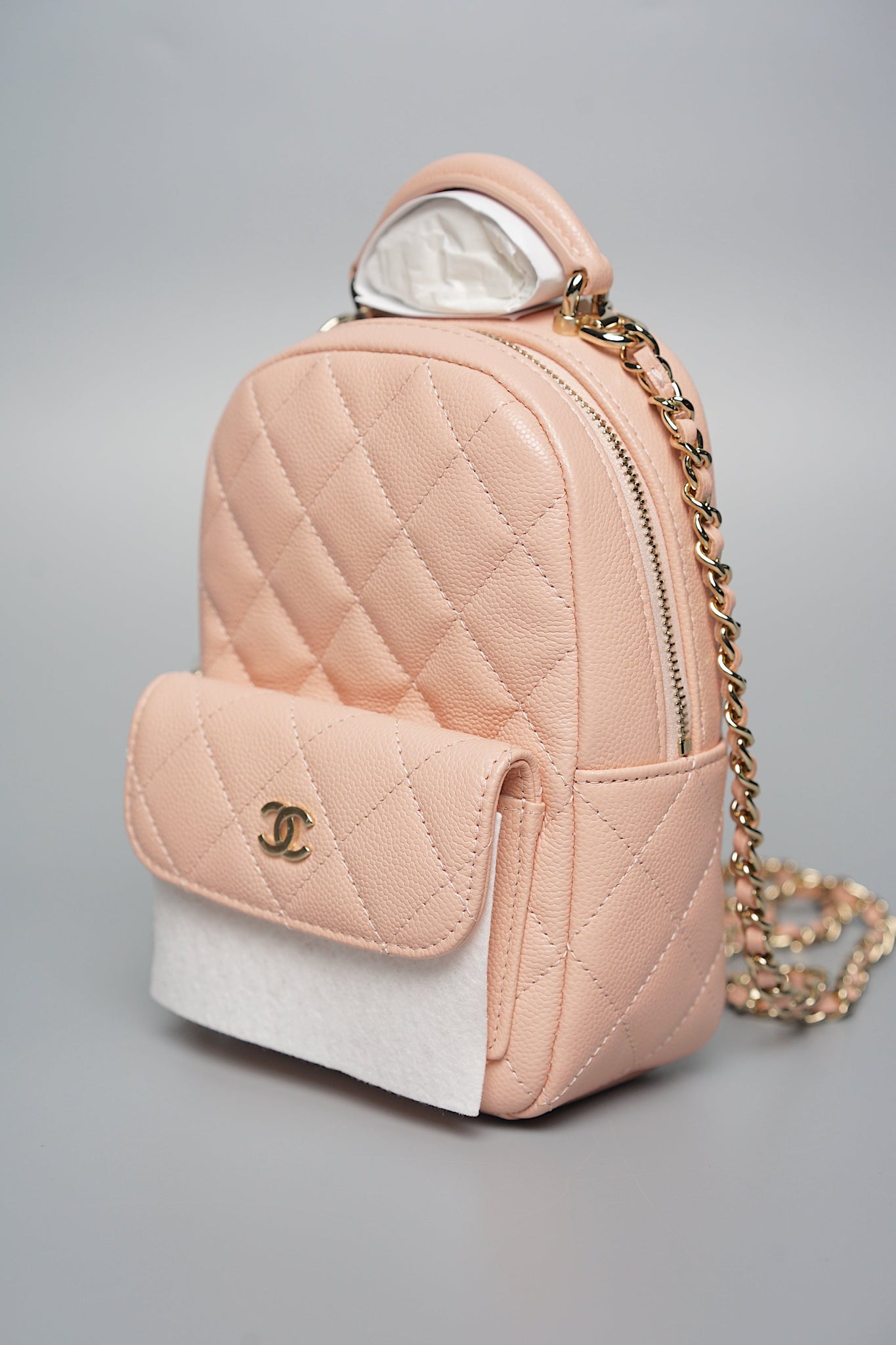 Chanel 24C Mini Backpack in Pink Caviar (Brand New)