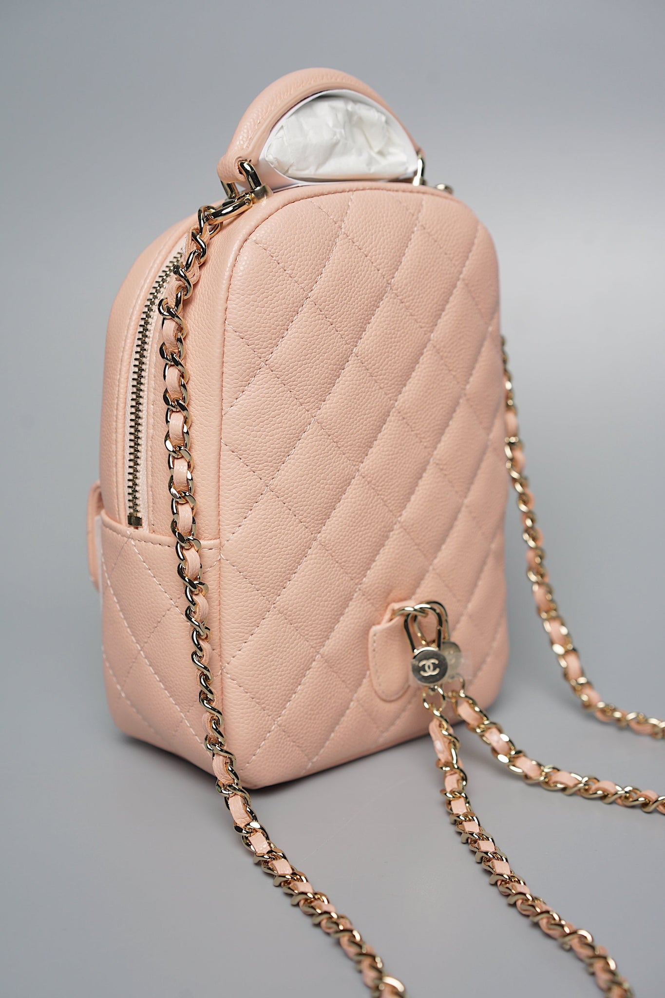 Chanel 24C Mini Backpack in Pink Caviar (Brand New)