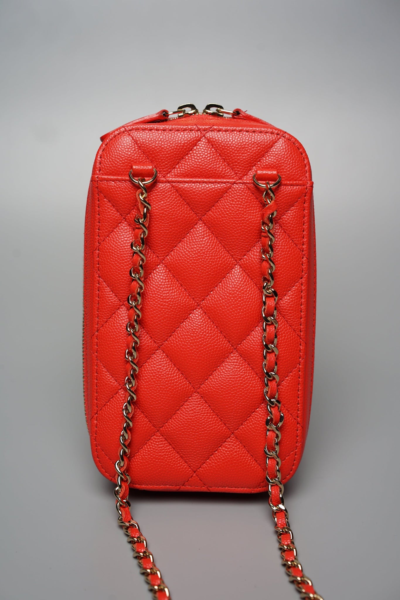 Chanel Phoneholder with Chain in Red Caviar