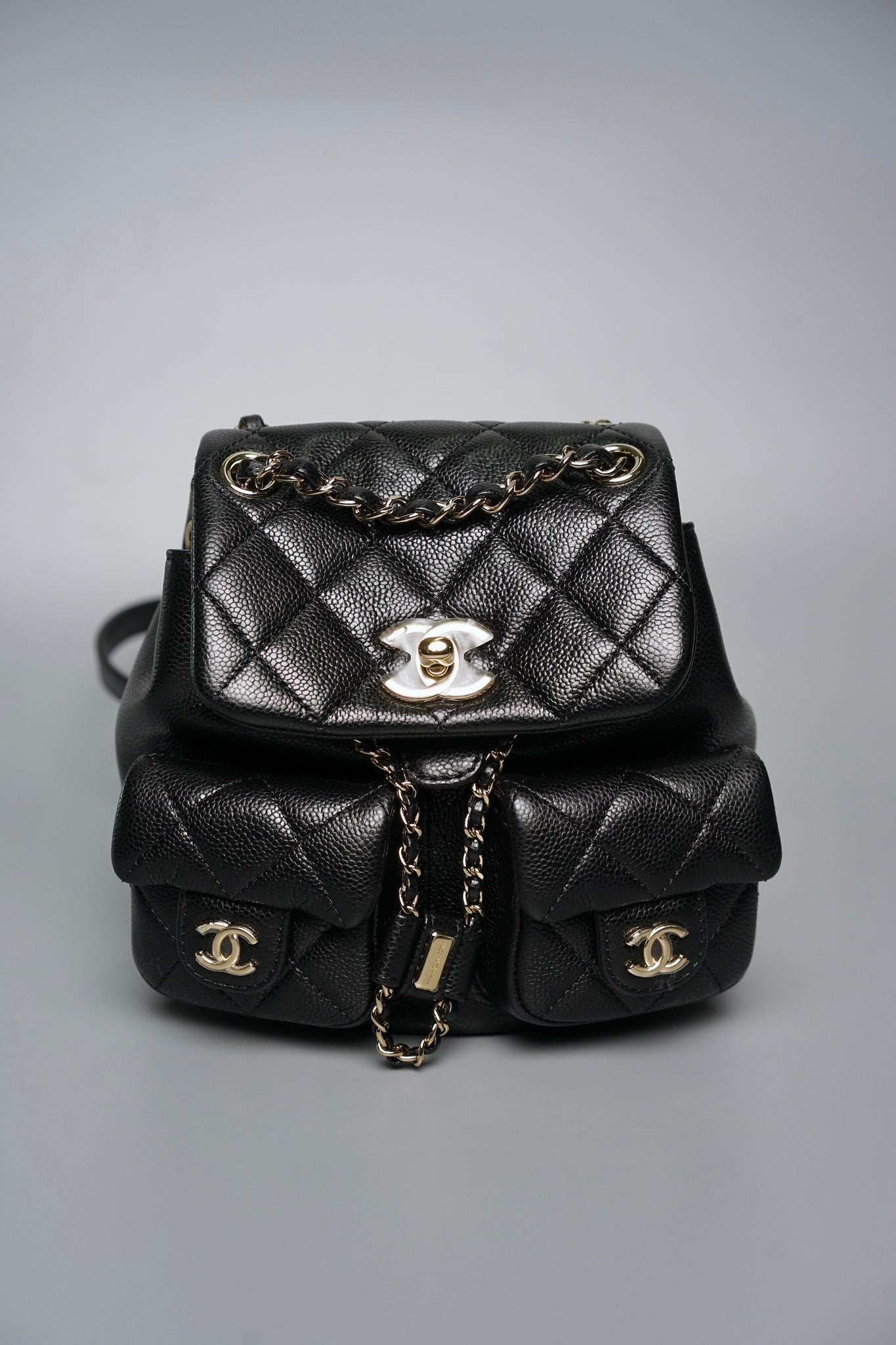 Chanel Mini Duma Backpack in Black Caviar Lghw  (Brand New)