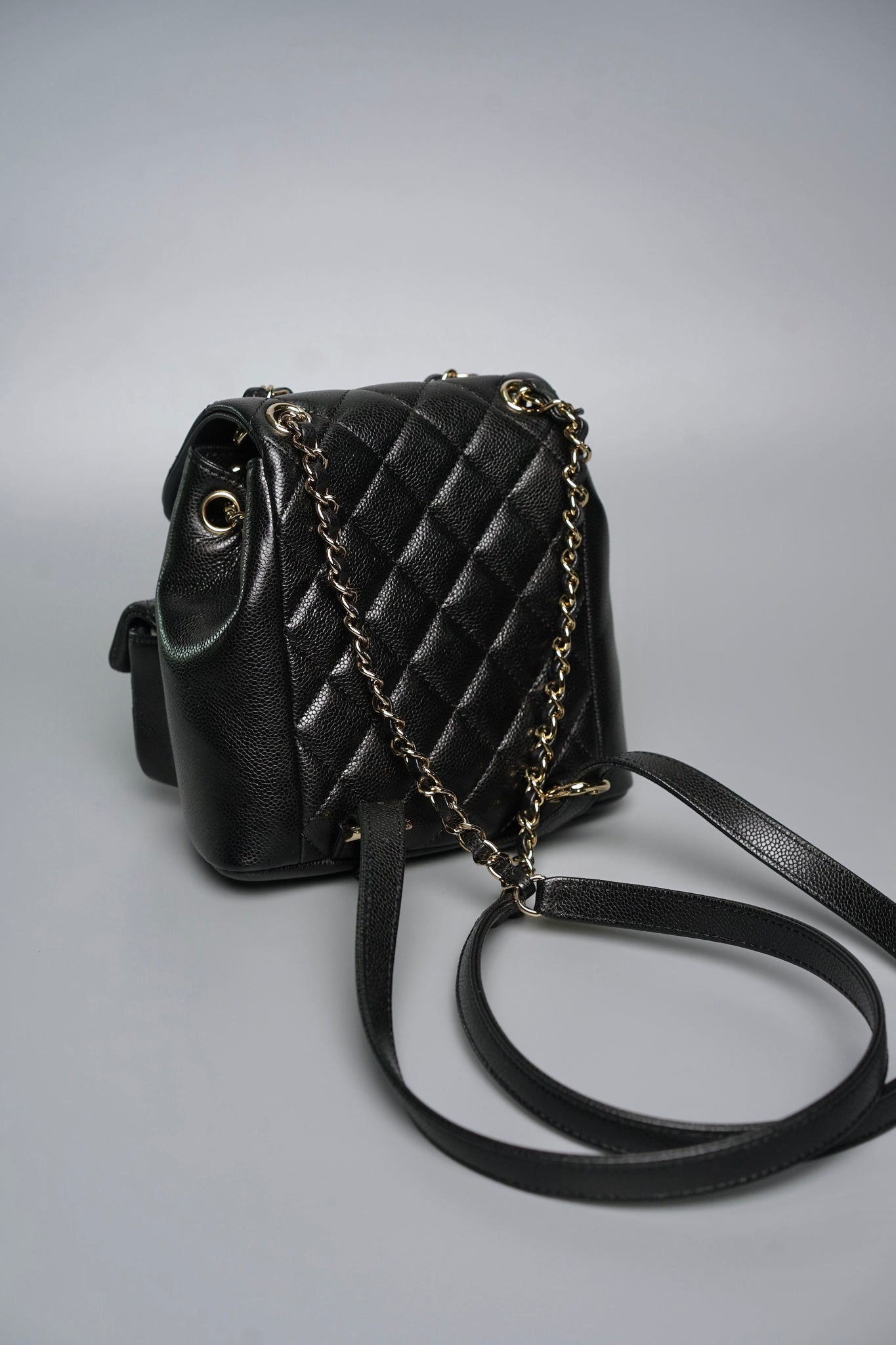 Chanel Mini Duma Backpack in Black Caviar Lghw  (Brand New)