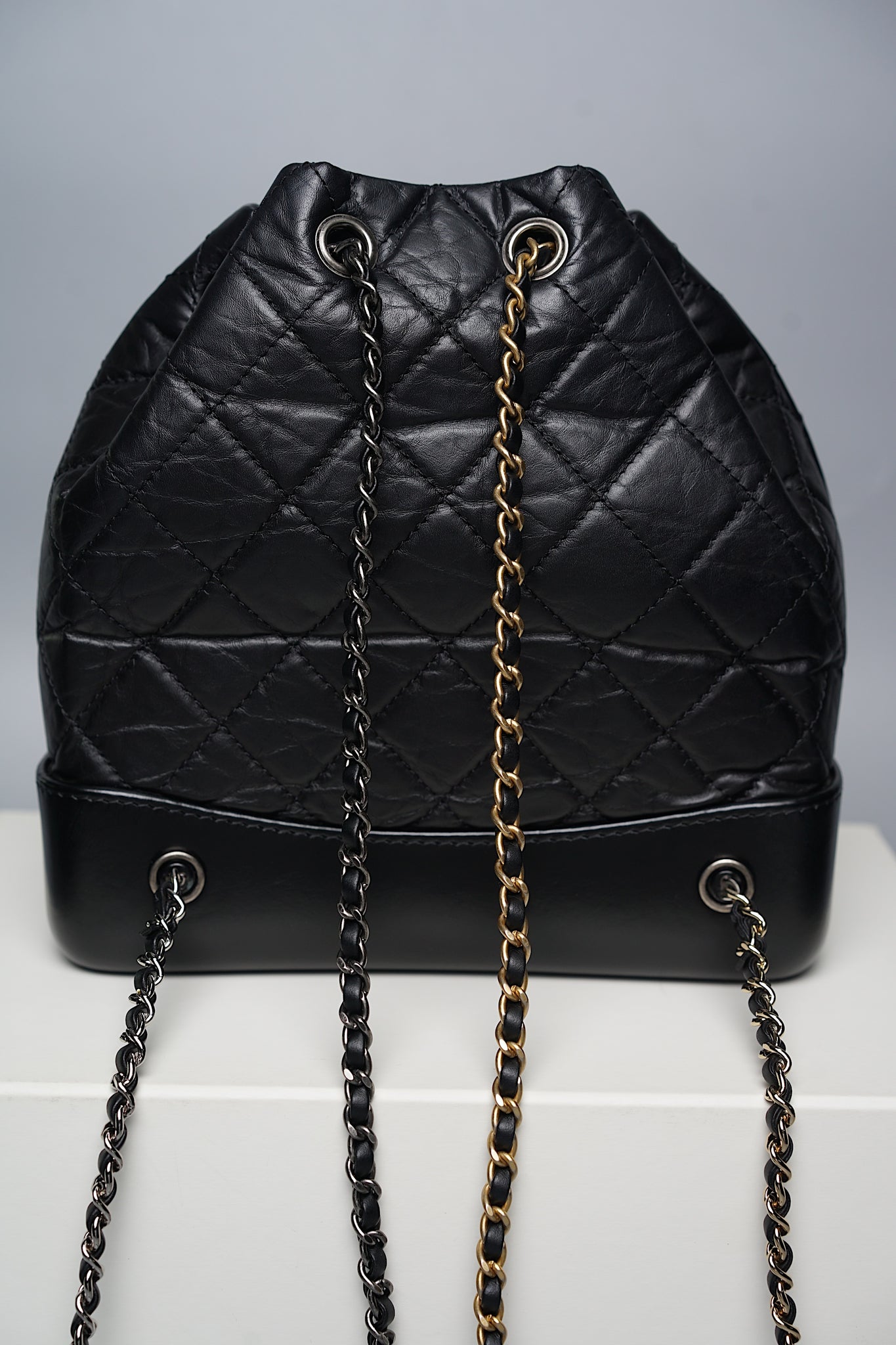 Chanel Gabrielle Backpack Small in Black Ghw/Shw