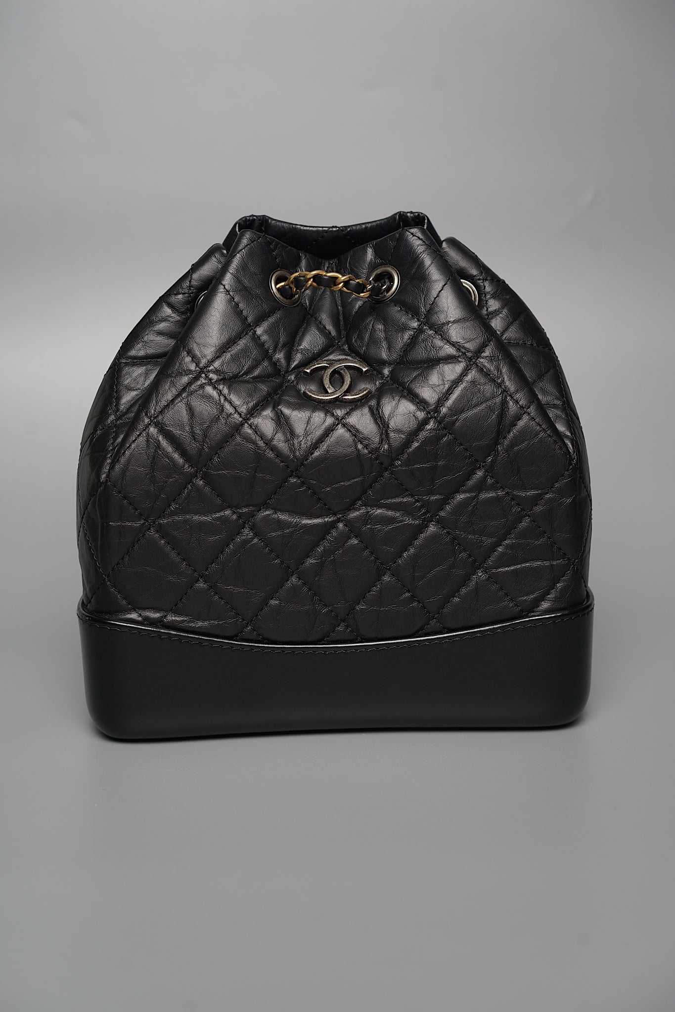 Chanel Gabrielle Backpack Small in Black Ghw/Shw