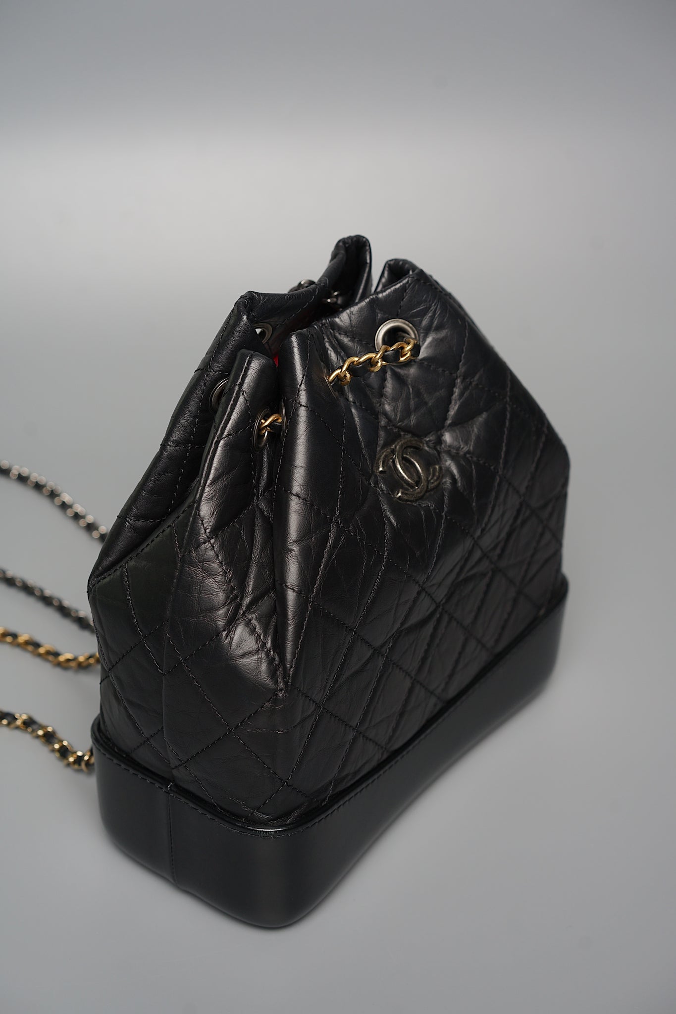Chanel Gabrielle Backpack Small in Black Ghw/Shw
