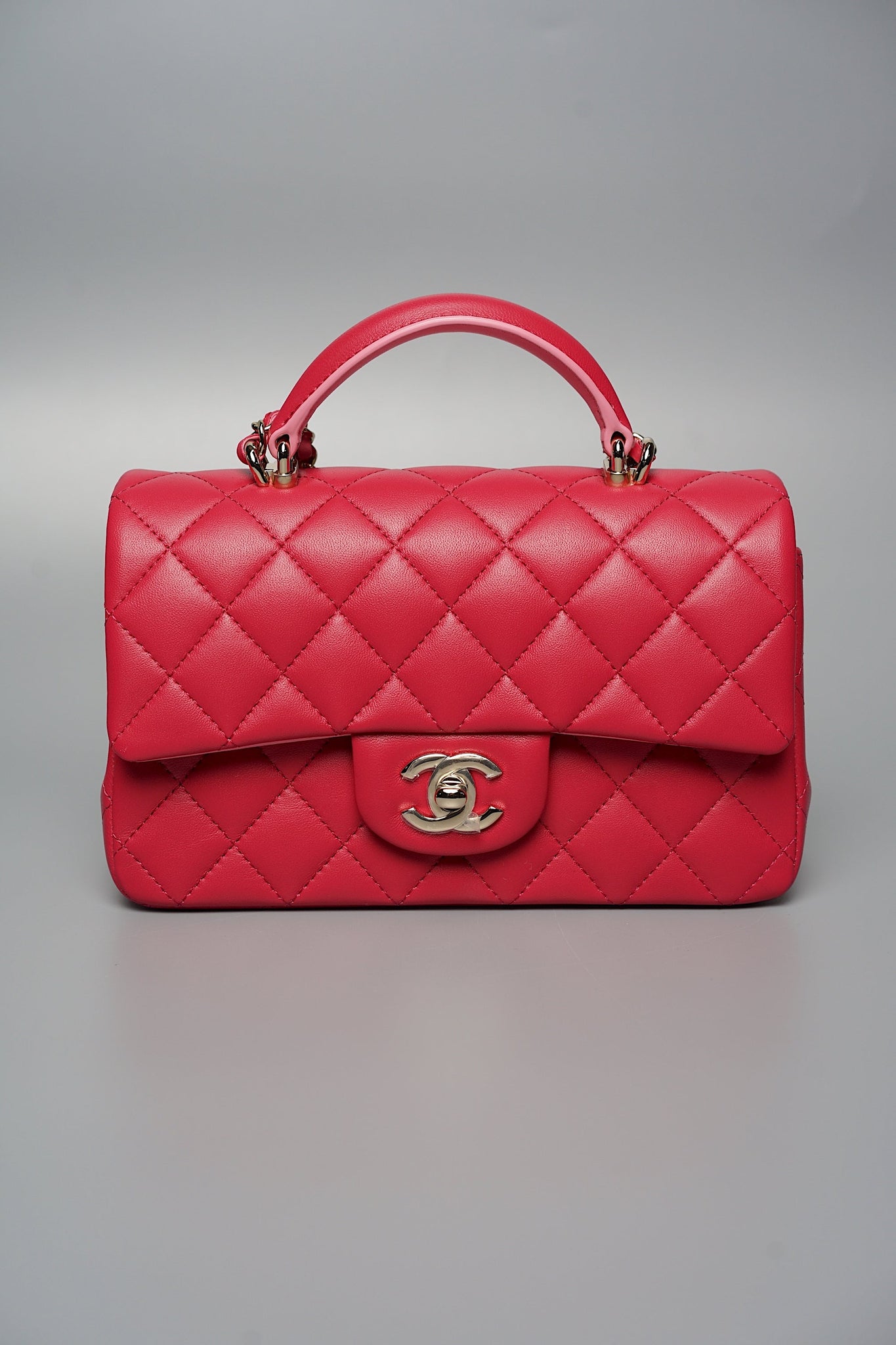 Chanel Top Handle Mini Flap in Red/Pink (Brand New)