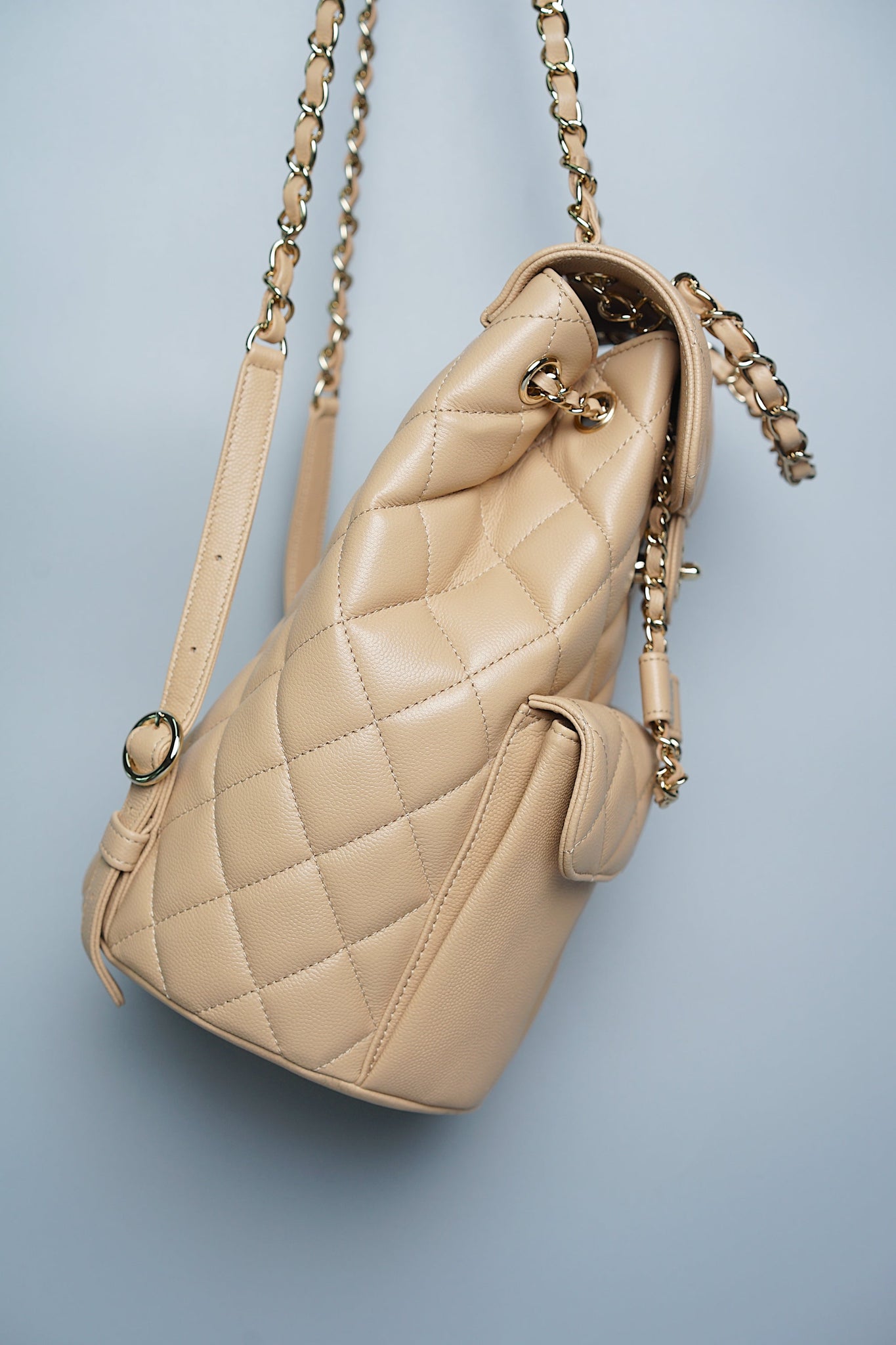 Chanel 22S Backpack in Beige Caviar (Brand New)