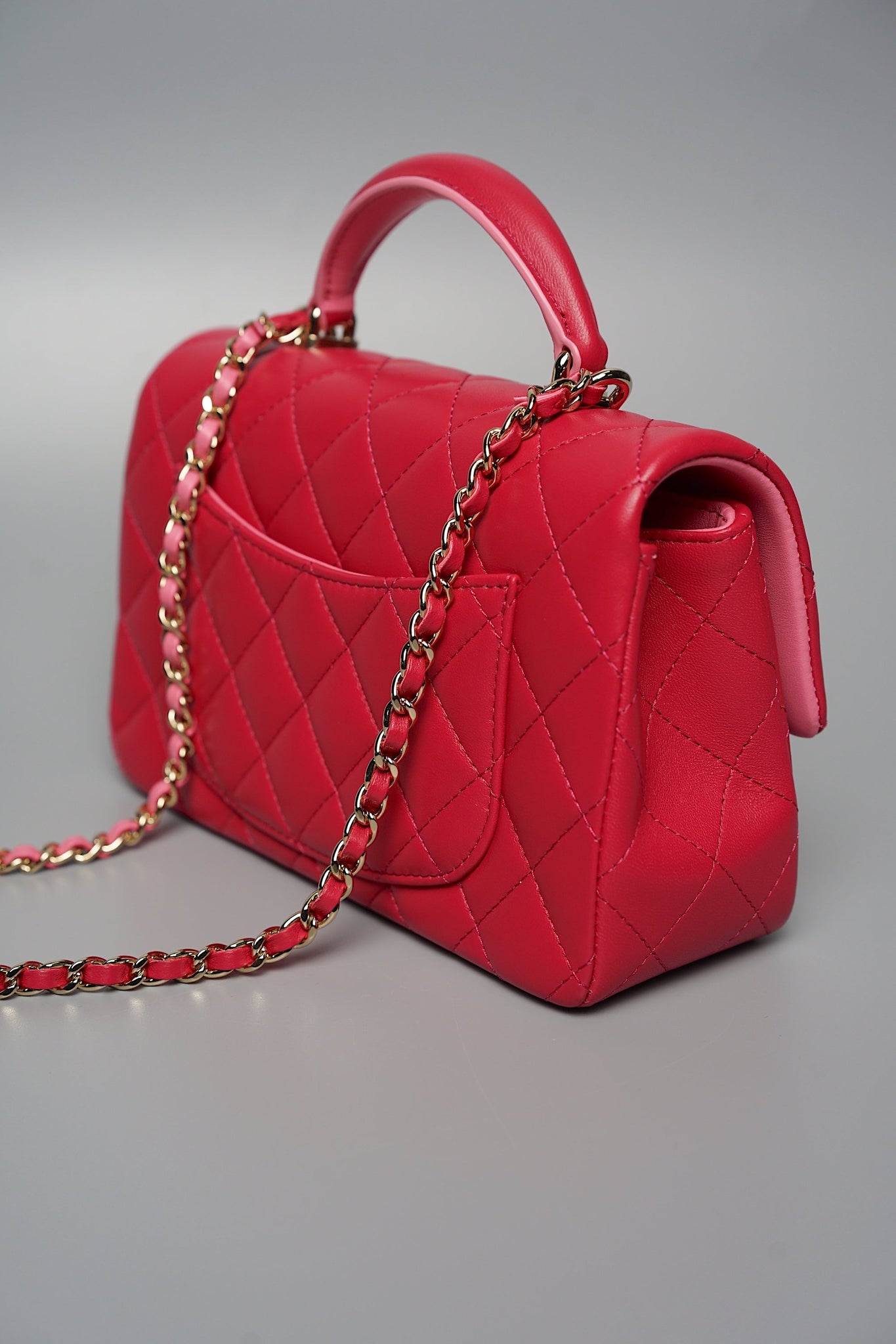 Chanel Top Handle Mini Flap in Red/Pink (Brand New)