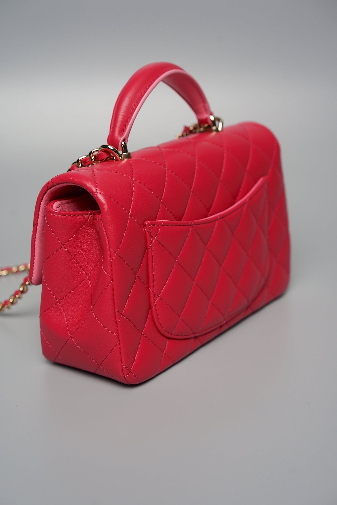 Chanel Top Handle Mini Flap in Red/Pink (Brand New)
