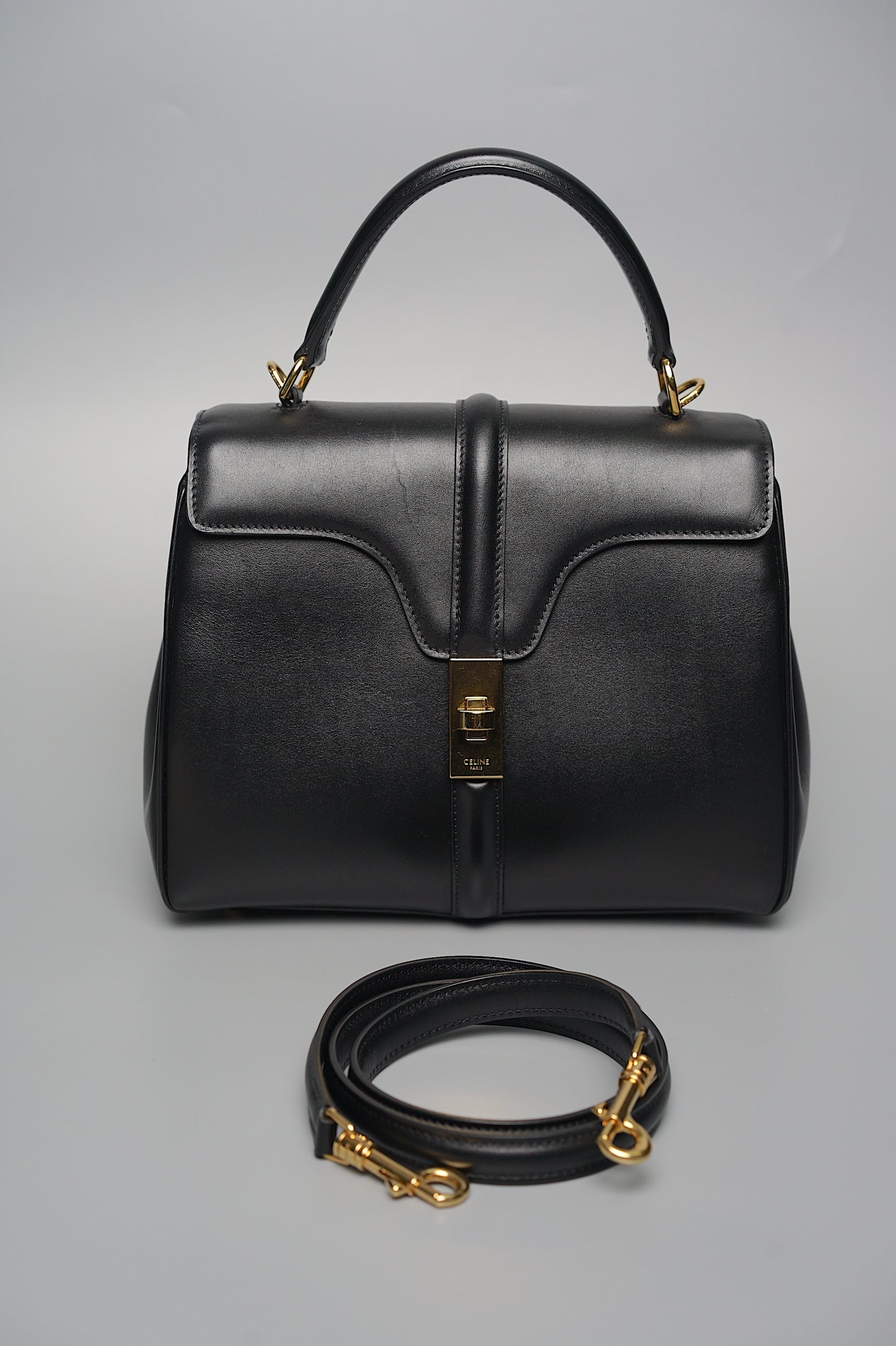 Celine 16 Small Bag in Black Calfskin Ghw
