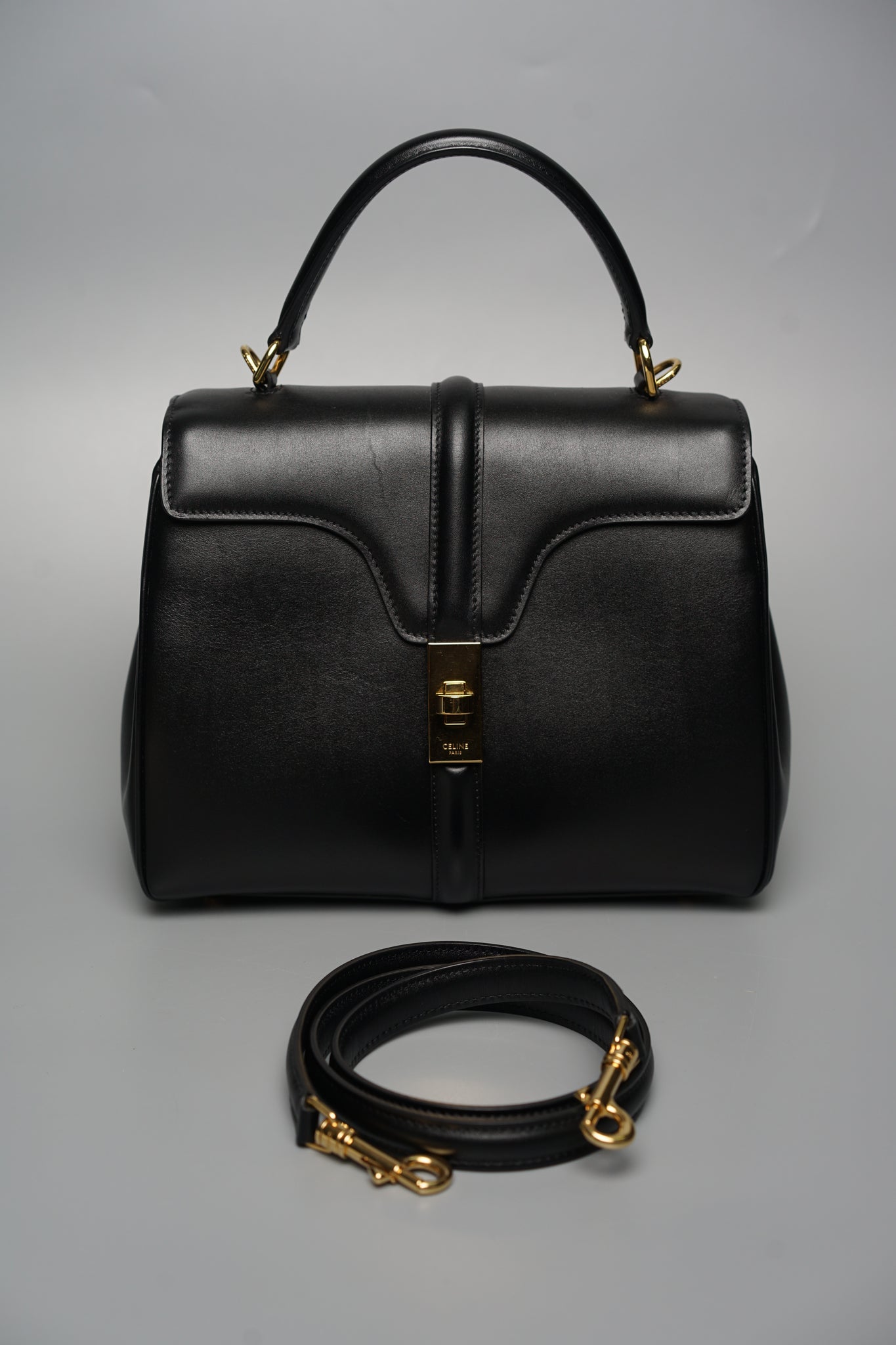 Celine 16 Small Bag in Black Calfskin Ghw