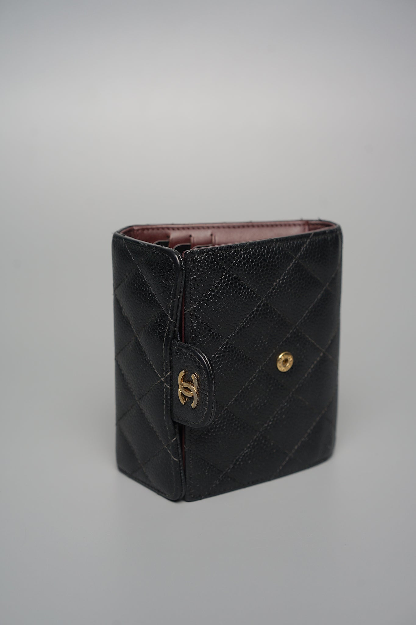 Chanel Classic Trifold Compact in Black Caviar Ghw