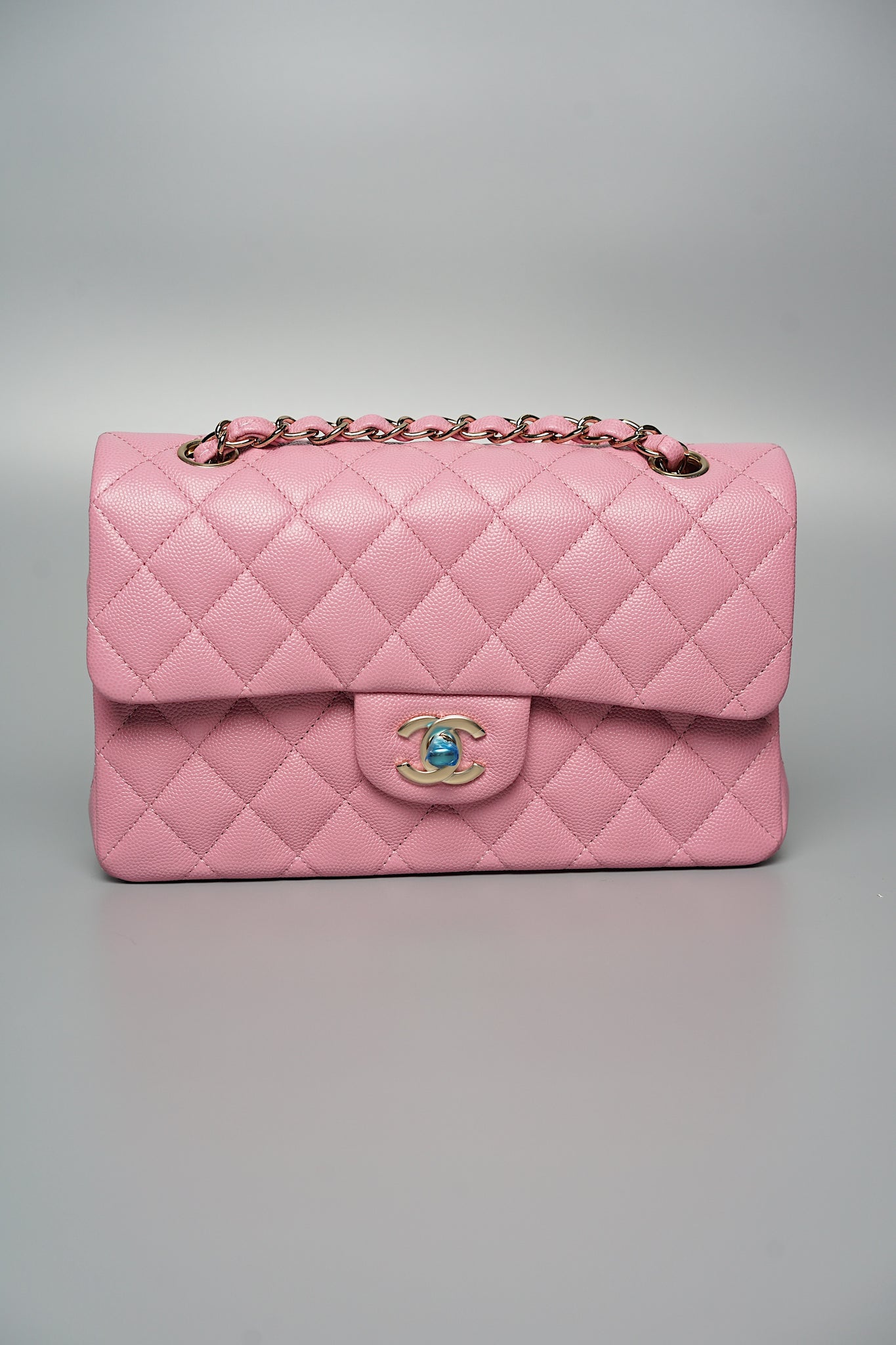 Chanel Small Classic Double Flap in Bubblegum Pink Caviar Ghw (Brand New)