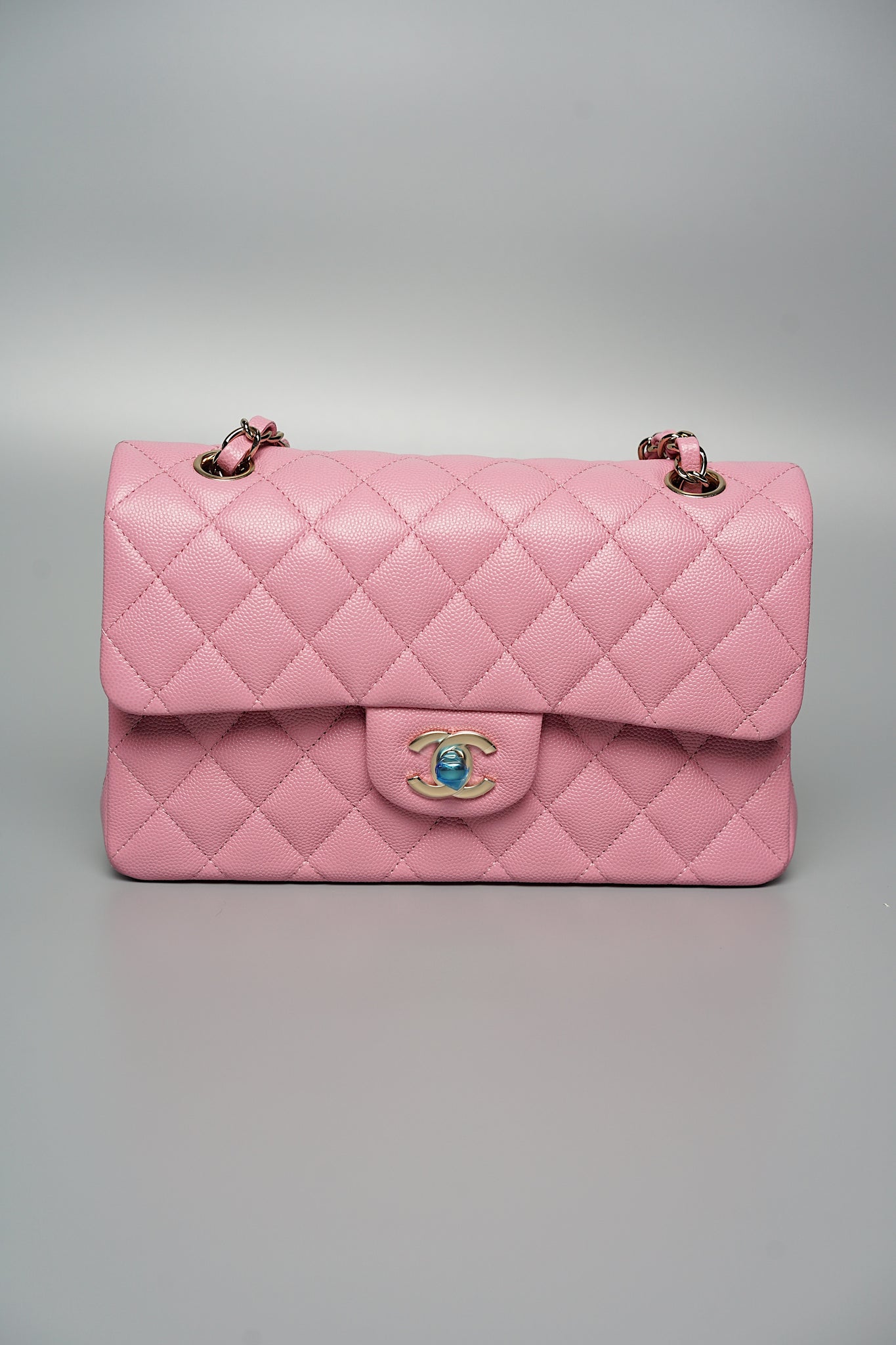 Chanel Small Classic Double Flap in Bubblegum Pink Caviar Ghw (Brand New)