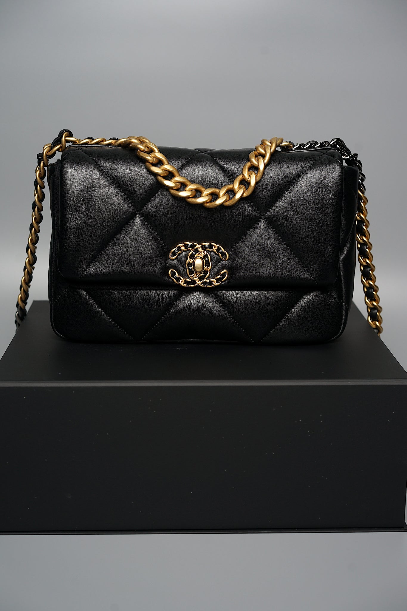 Chanel Classic 19 Small in Black Lambskin (Brand New)