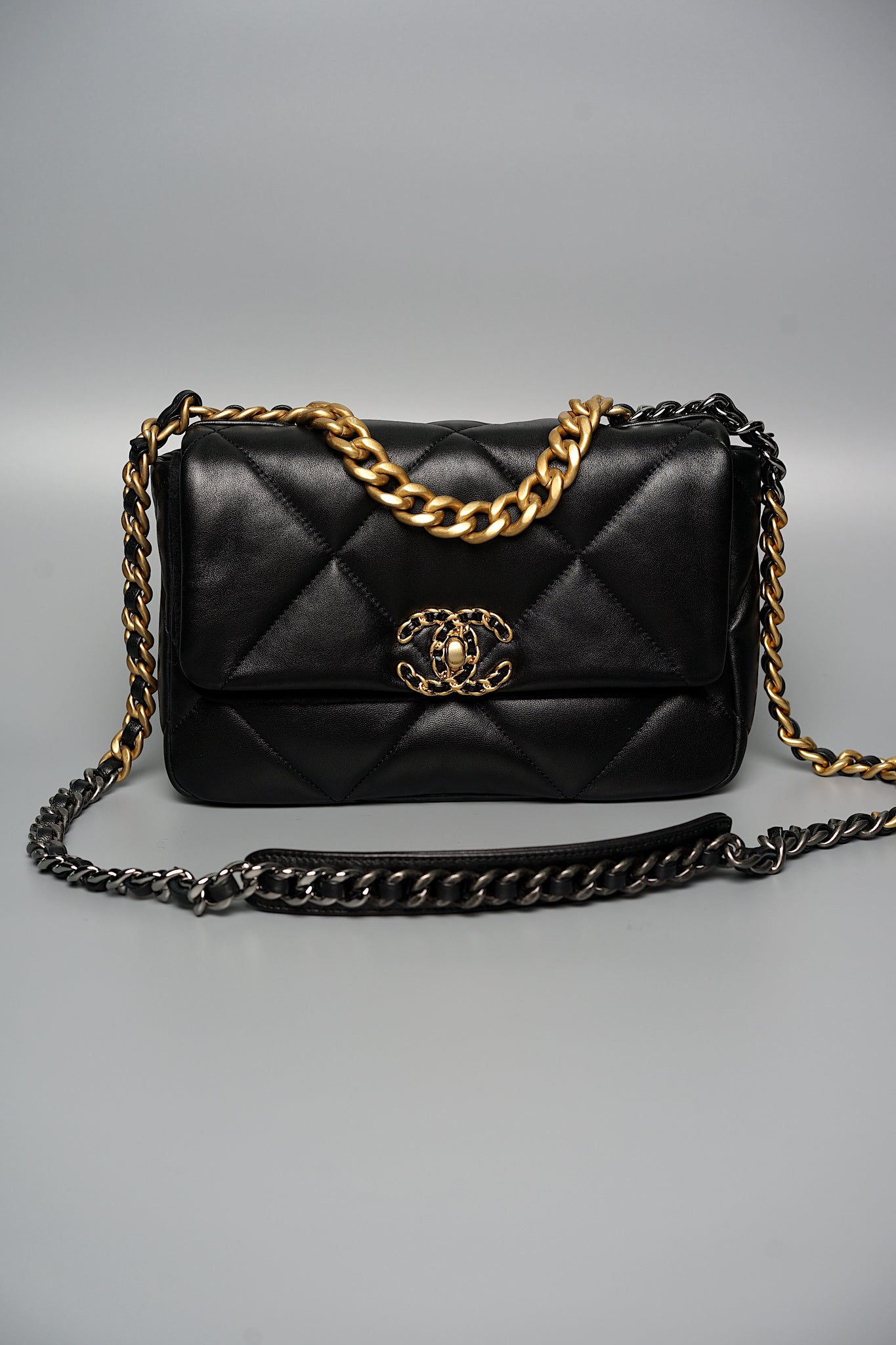 Chanel Classic 19 Small in Black Lambskin (Brand New)