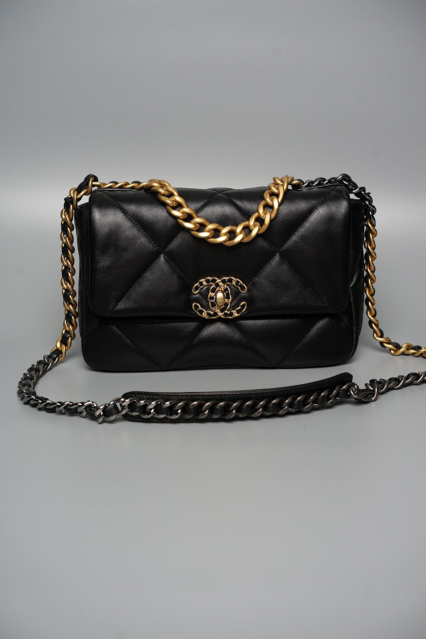 Chanel Classic 19 Small in Black Lambskin (Brand New)