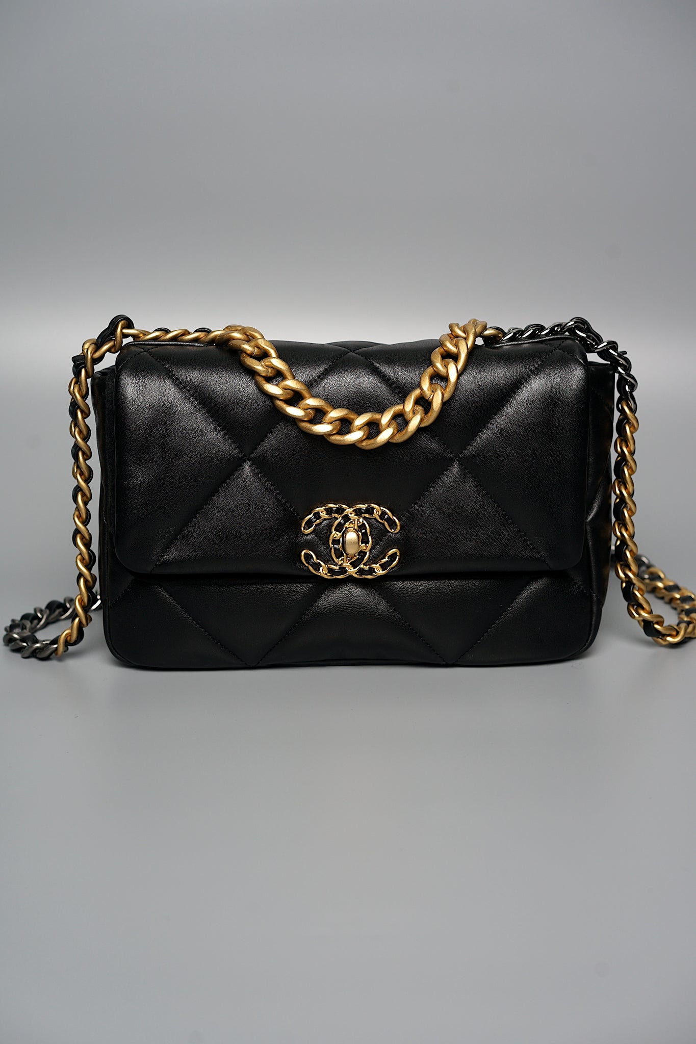 Chanel Classic 19 Small in Black Lambskin (Brand New)