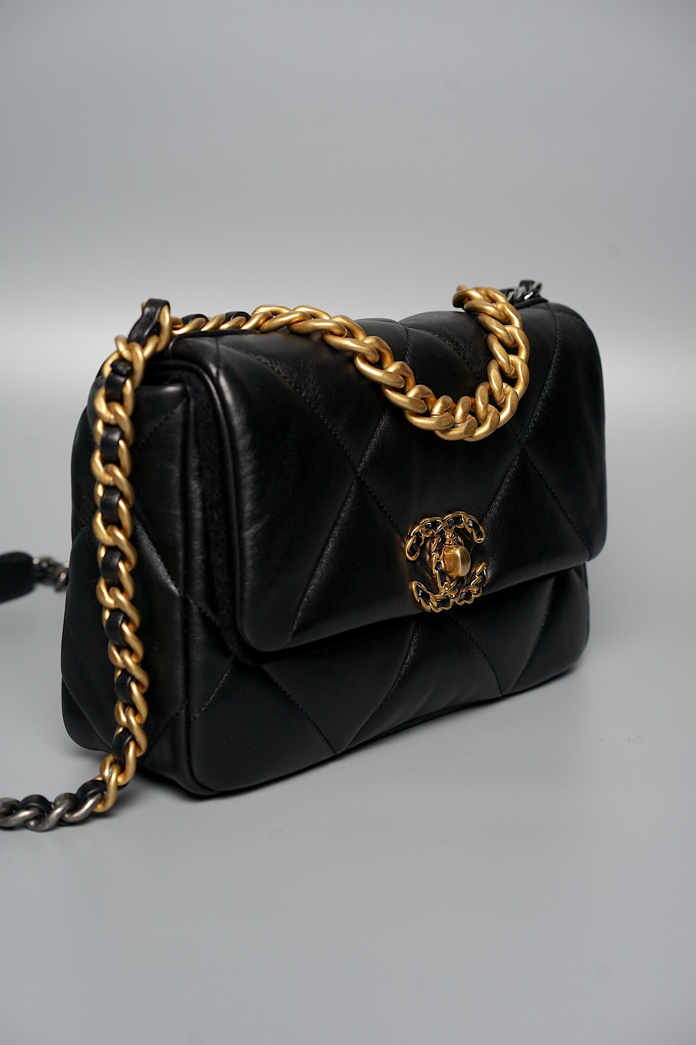 Chanel Classic 19 Small in Black Lambskin (Brand New)