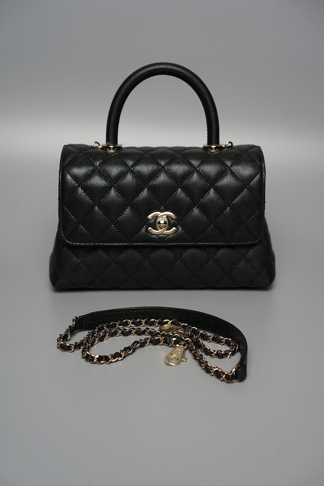 Chanel Mini Coco Handle in Black Caviar Ghw (Brand New)
