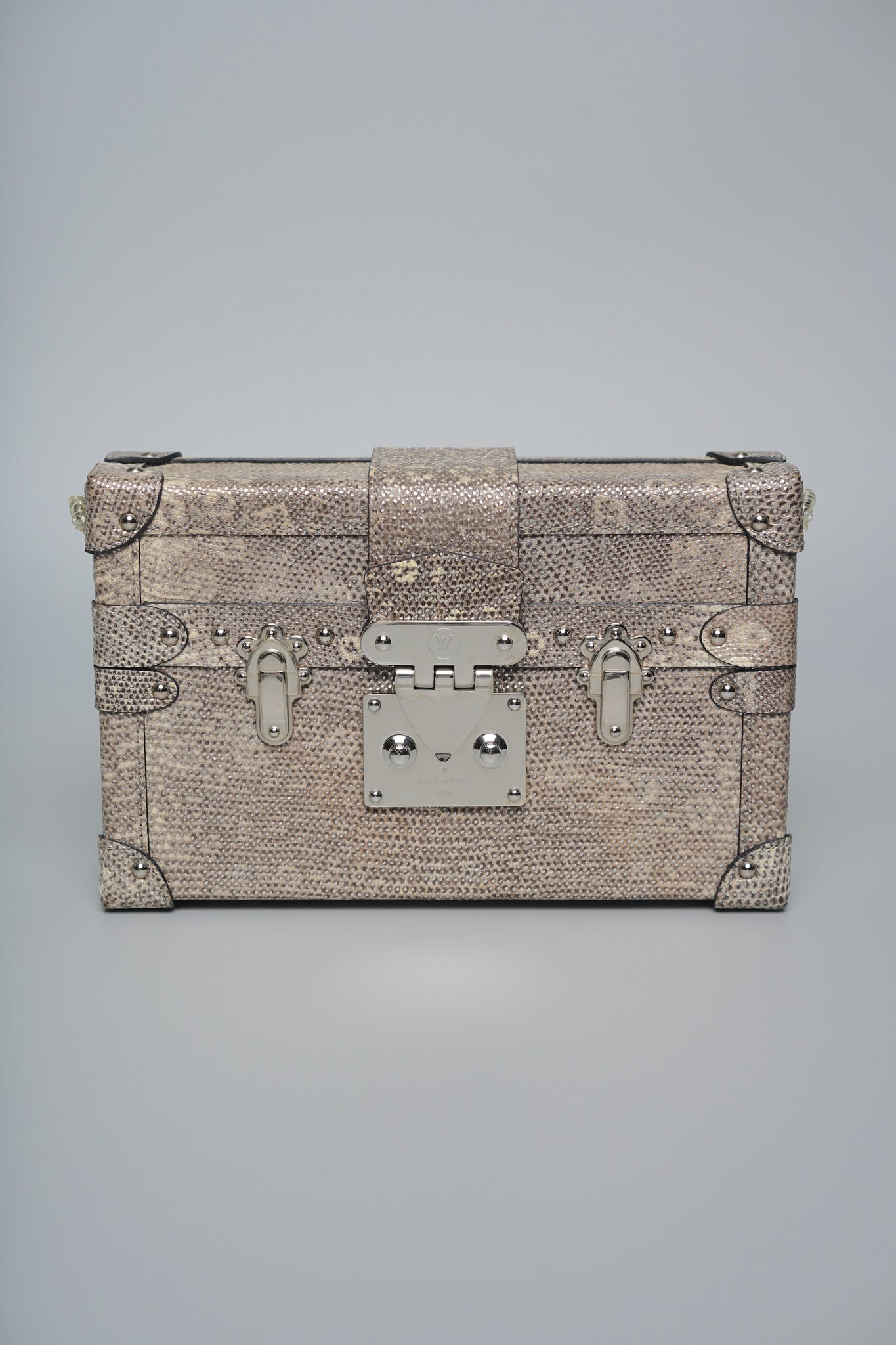 Louis Vuitton Lizard Petite Malle in Silver